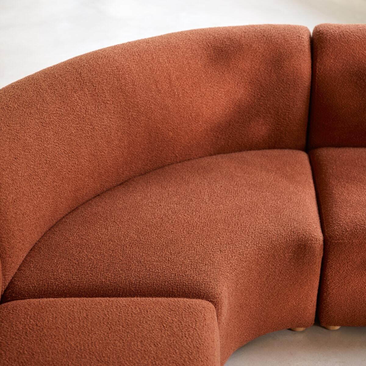 Tikamoon - Modulaire fauteuil van massief acaciahout terracotta stof