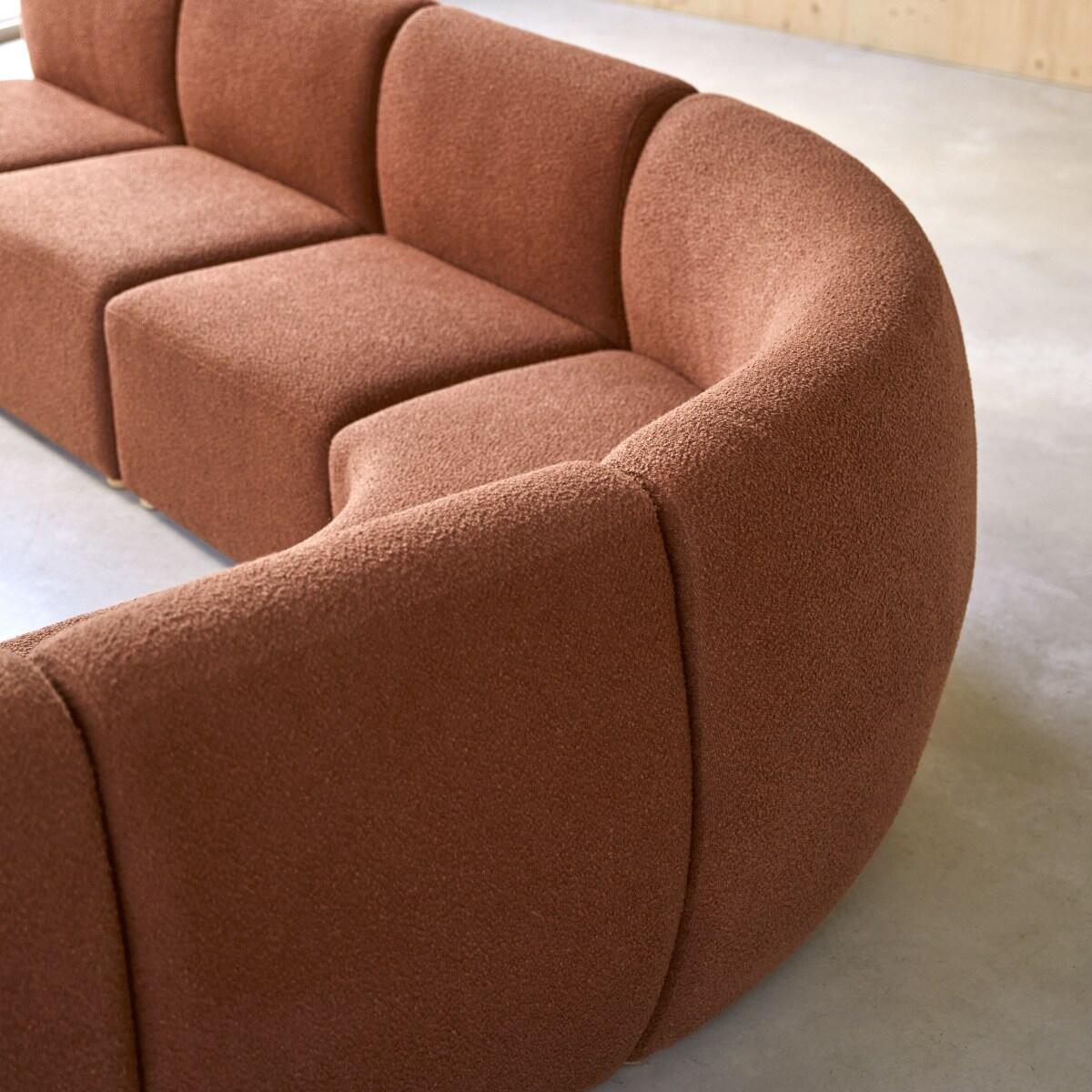 Tikamoon - Modulaire fauteuil van massief acaciahout terracotta stof