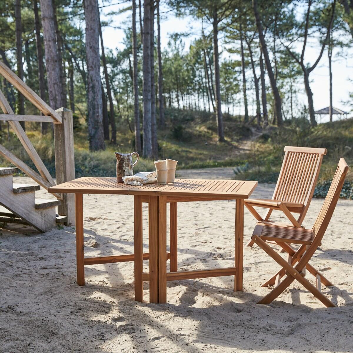 Tikamoon - Capri - Buitentafel in massief acaciahout voor 2|4 pers.