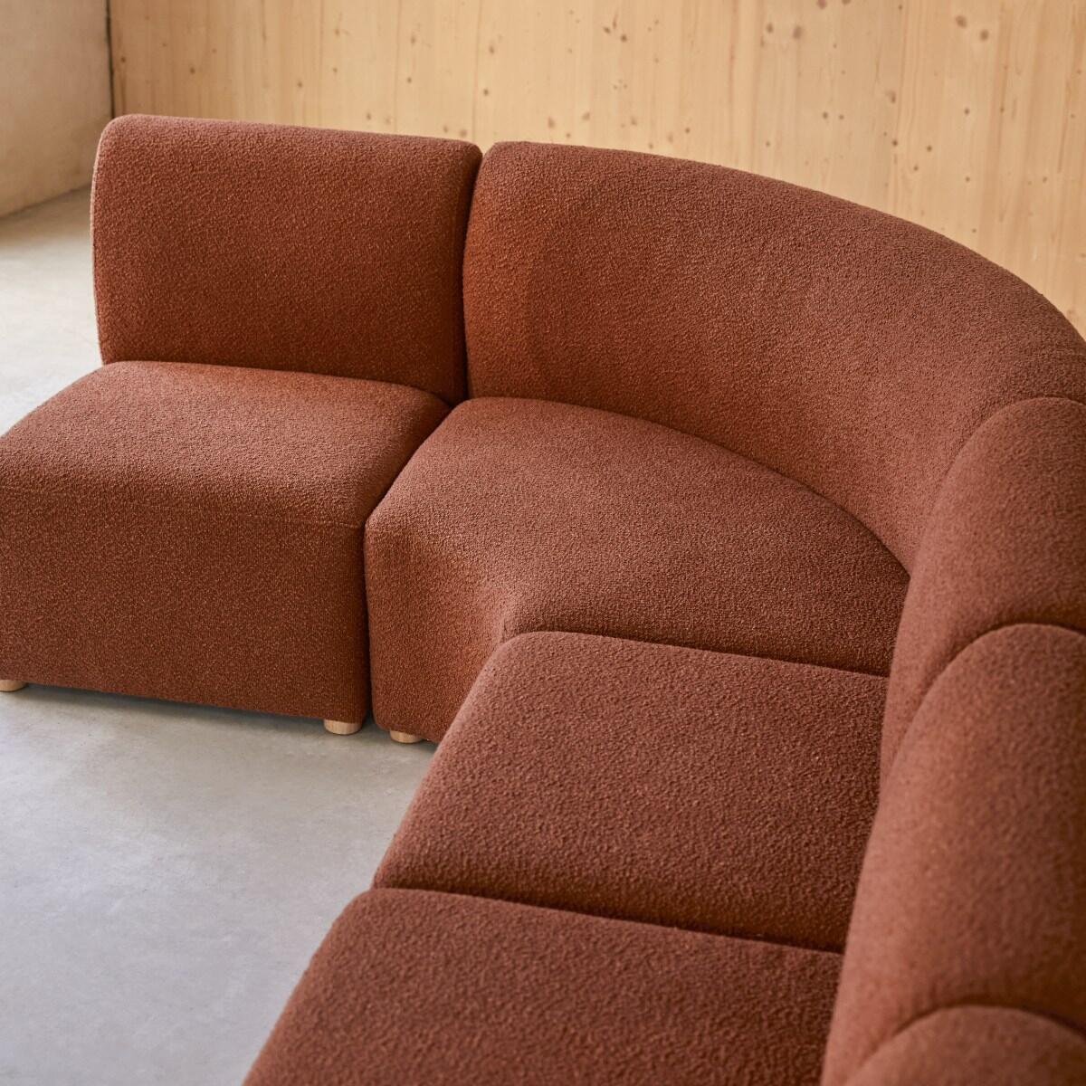Tikamoon - Modulaire fauteuil van massief acaciahout terracotta stof