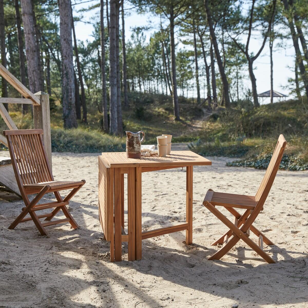 Tikamoon - Capri - Buitentafel in massief acaciahout voor 2|4 pers.