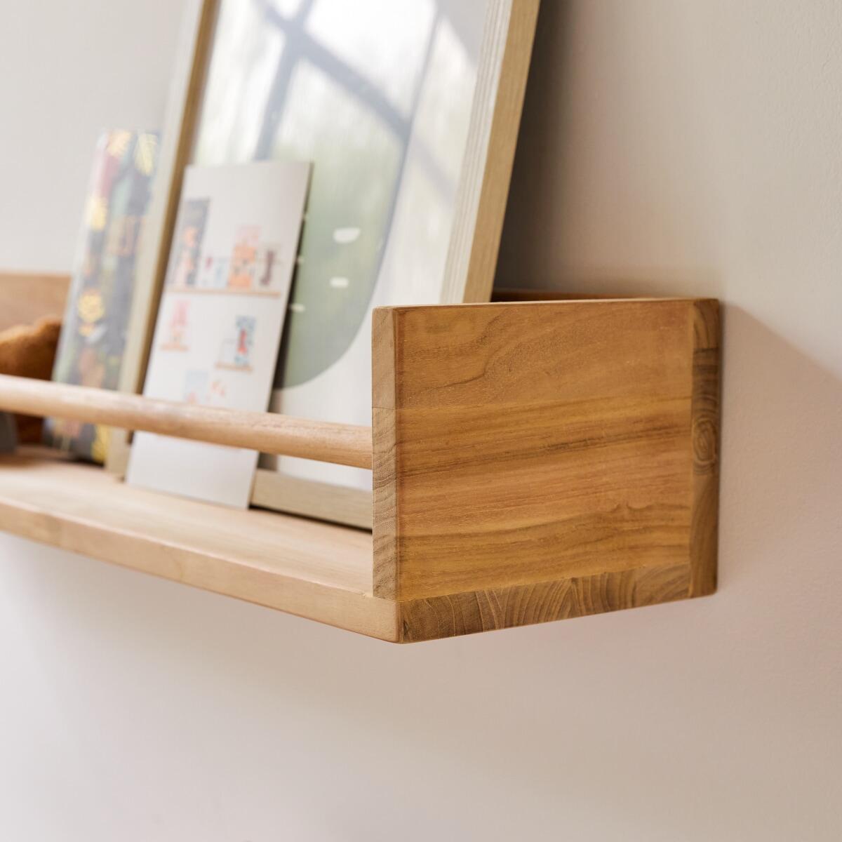 Tikamoon - Wandplank voor kinderkamer van massief teakhout 100 cm