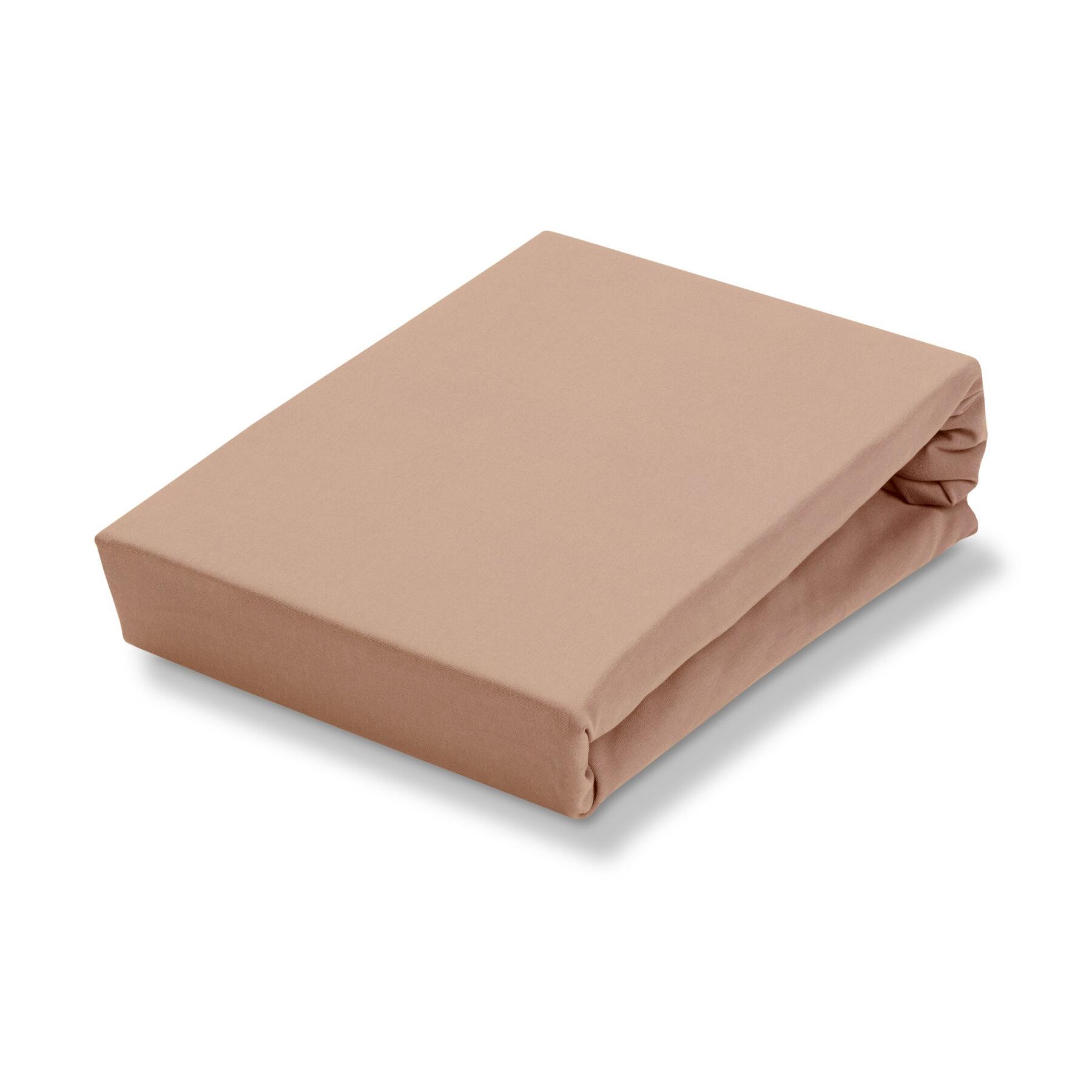 Jersey Supreme Topper Hoeslaken Praline | 140 cm x 220 cm | Bruin
