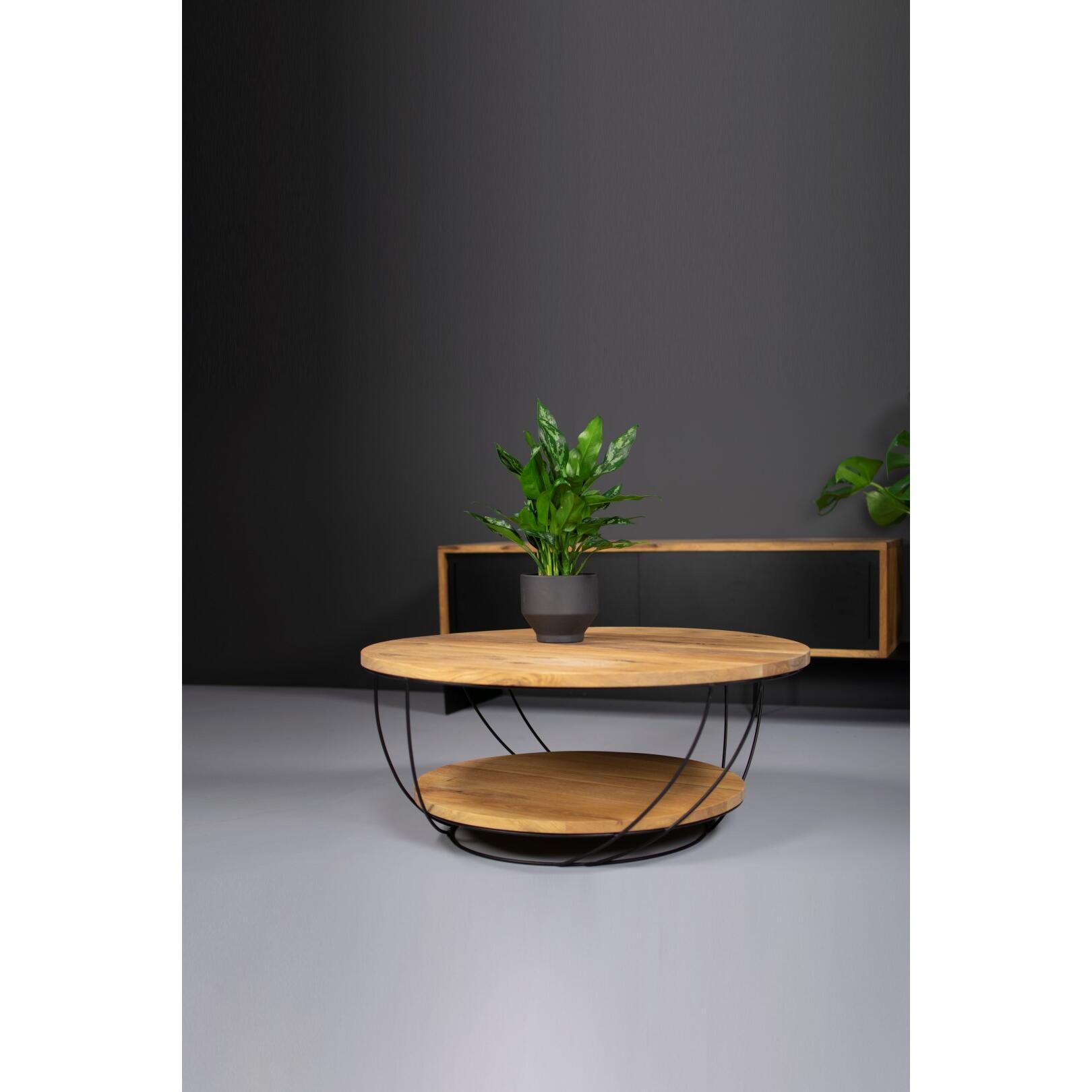 TORNA MOON Salontafel - Zwart | Eik