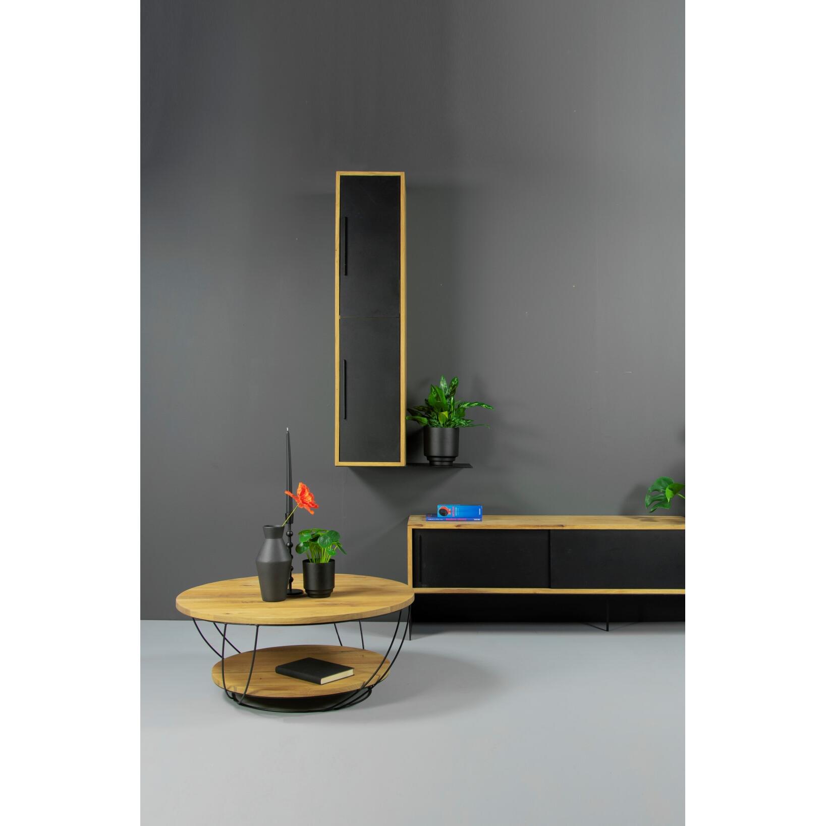 TORNA MOON Salontafel - Zwart | Eik