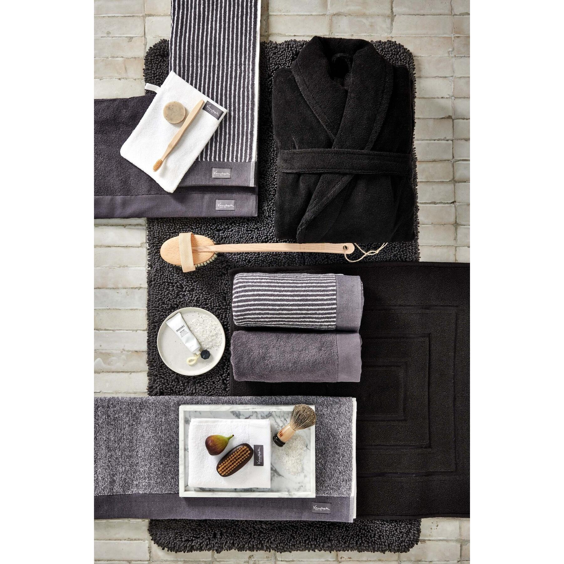 Badjas | XL | Zwart | Katoen | Polyester | Bamboe
