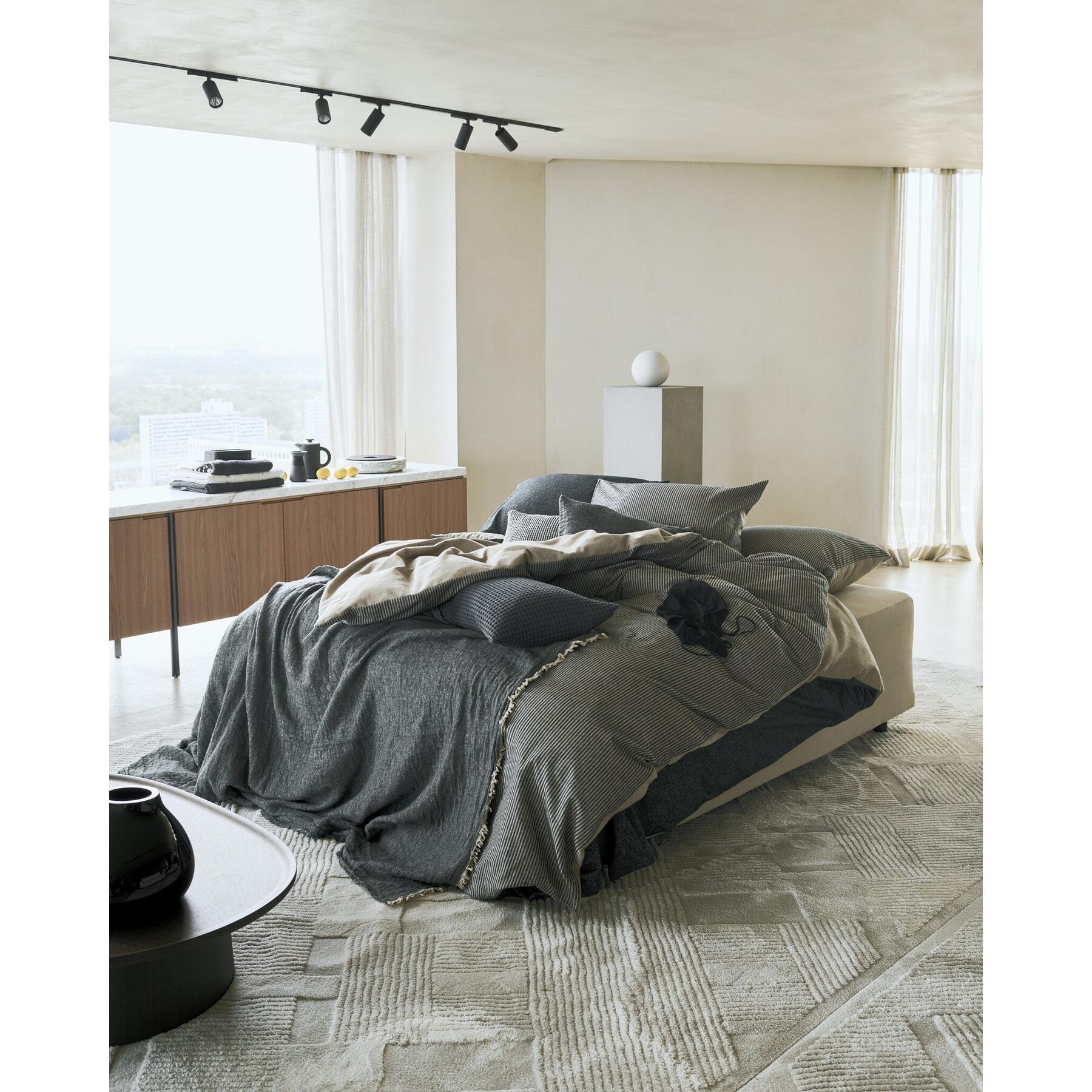 Vandyck Home Pique Sprei 160 x 250 cm - Off Black