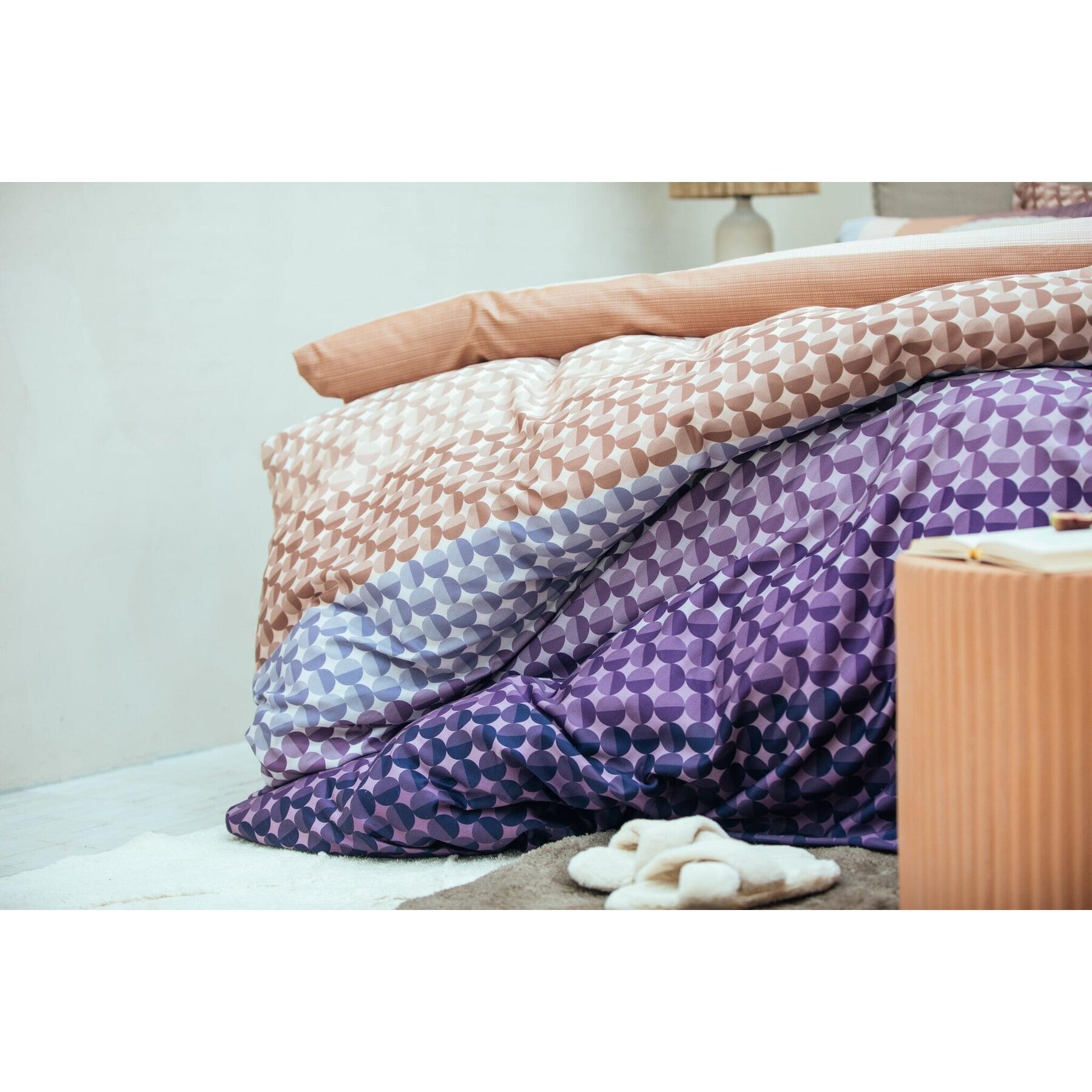 Dekbedovertrek Bubble Moonscape | 220 cm x 220 cm | Bruin | Paars