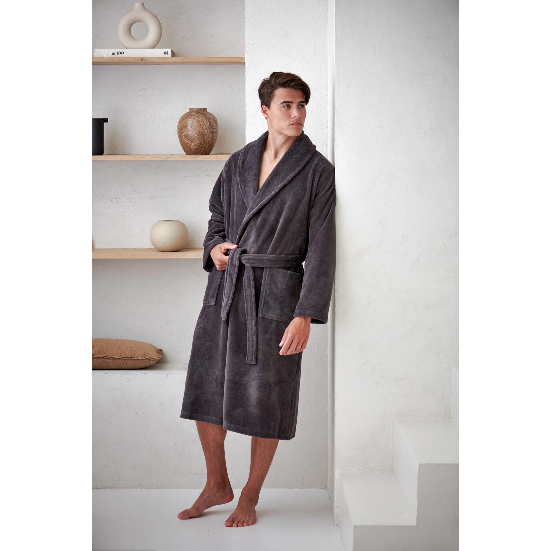 Badjas | XL | Zwart | Katoen | Polyester | Bamboe