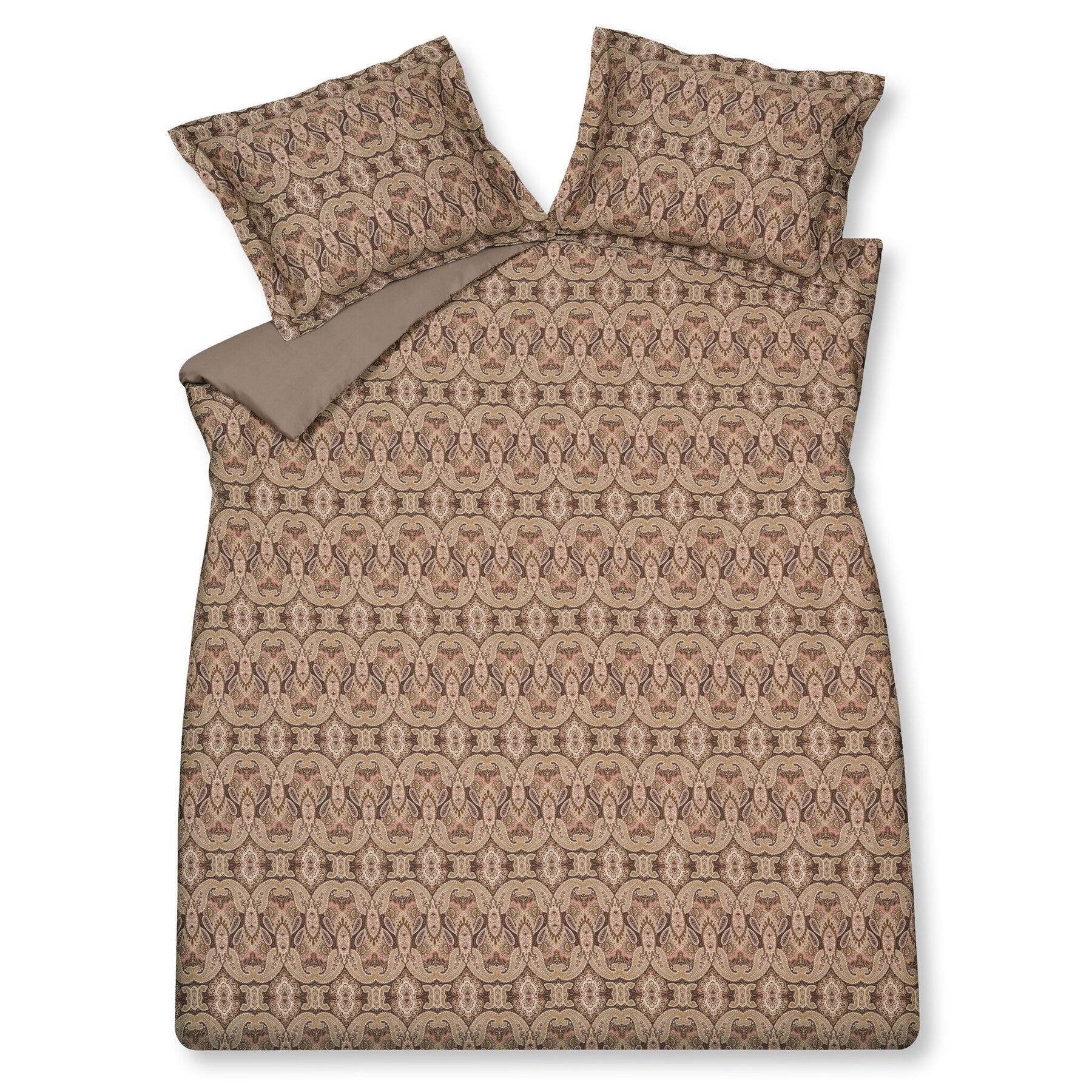 Dekbedovertrek Happy Space Multi | 240 cm x 240 cm | Beige | Bruin