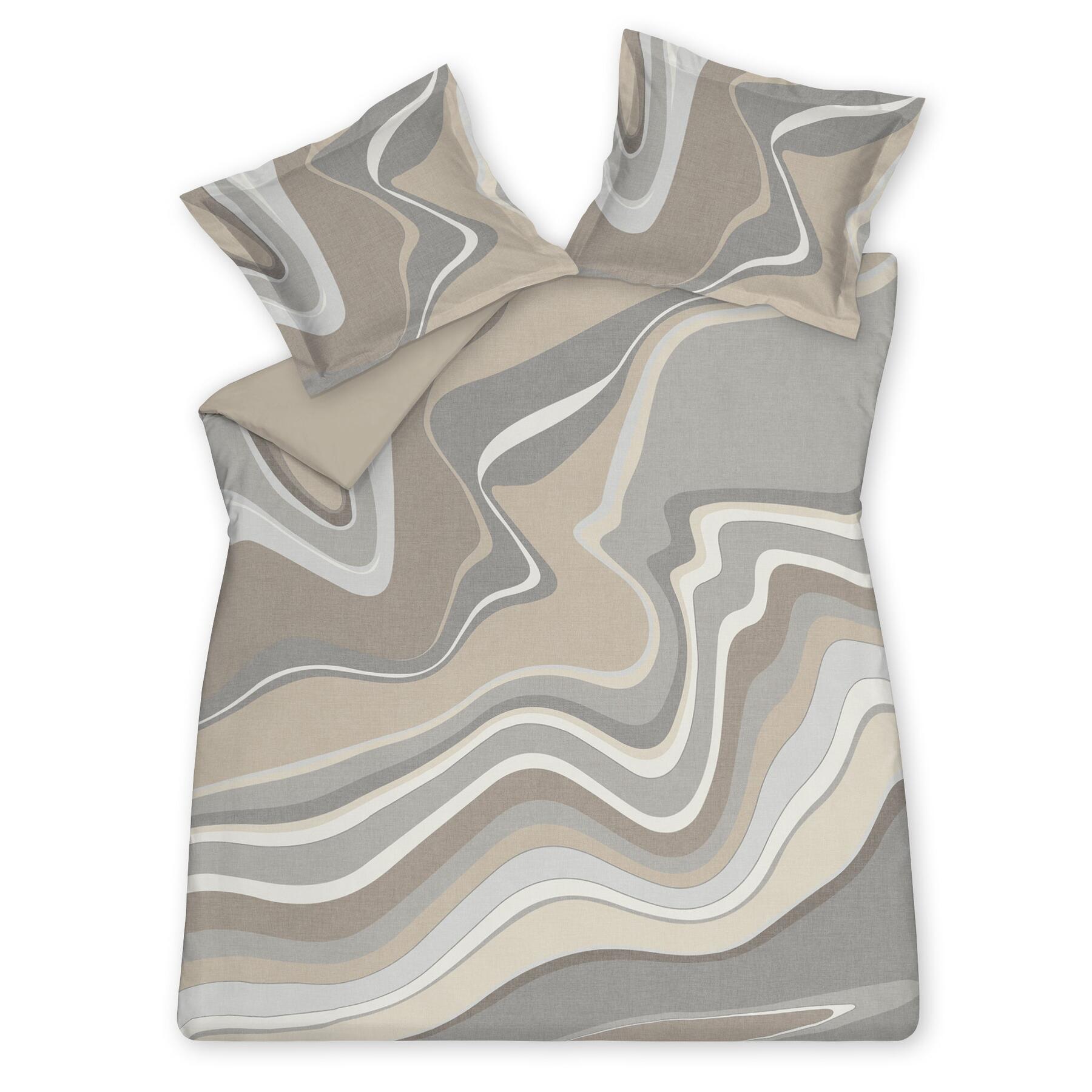Dekbedovertrek Marble Stone | 240 cm x 240 cm | Grijs | Beige