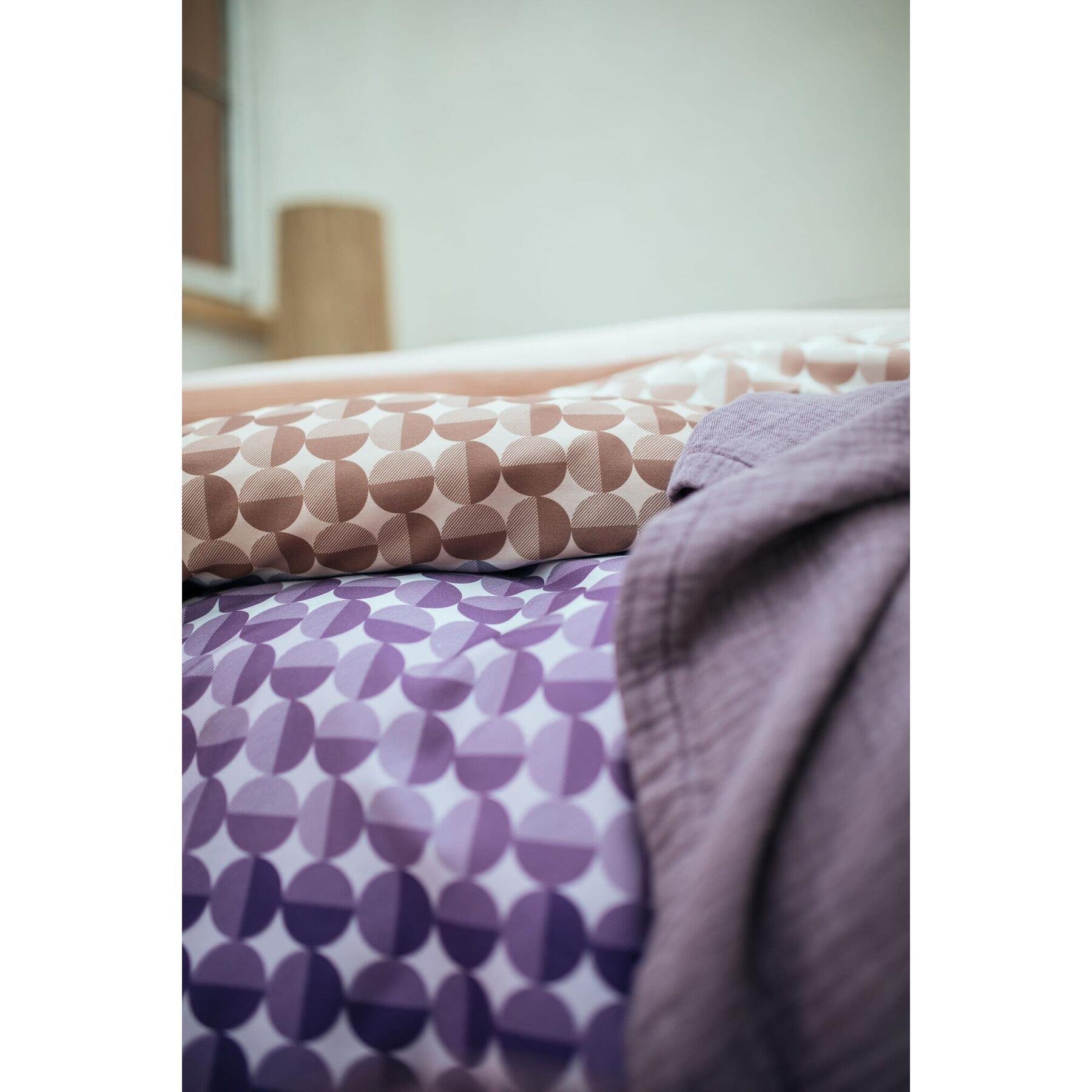 Dekbedovertrek Bubble Moonscape | 220 cm x 220 cm | Bruin | Paars