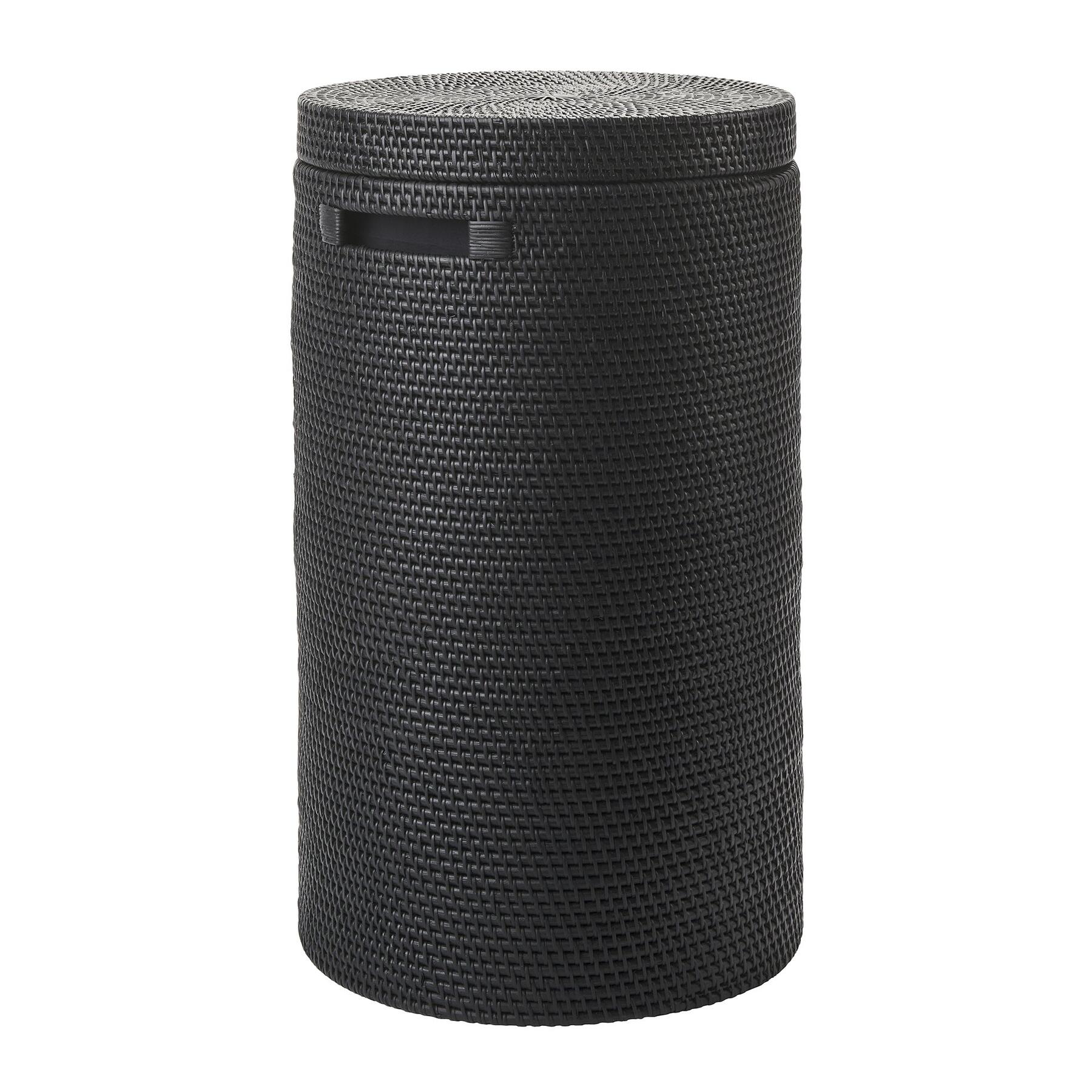 Cino Wasmand Met Deksel | Zwart | Hout