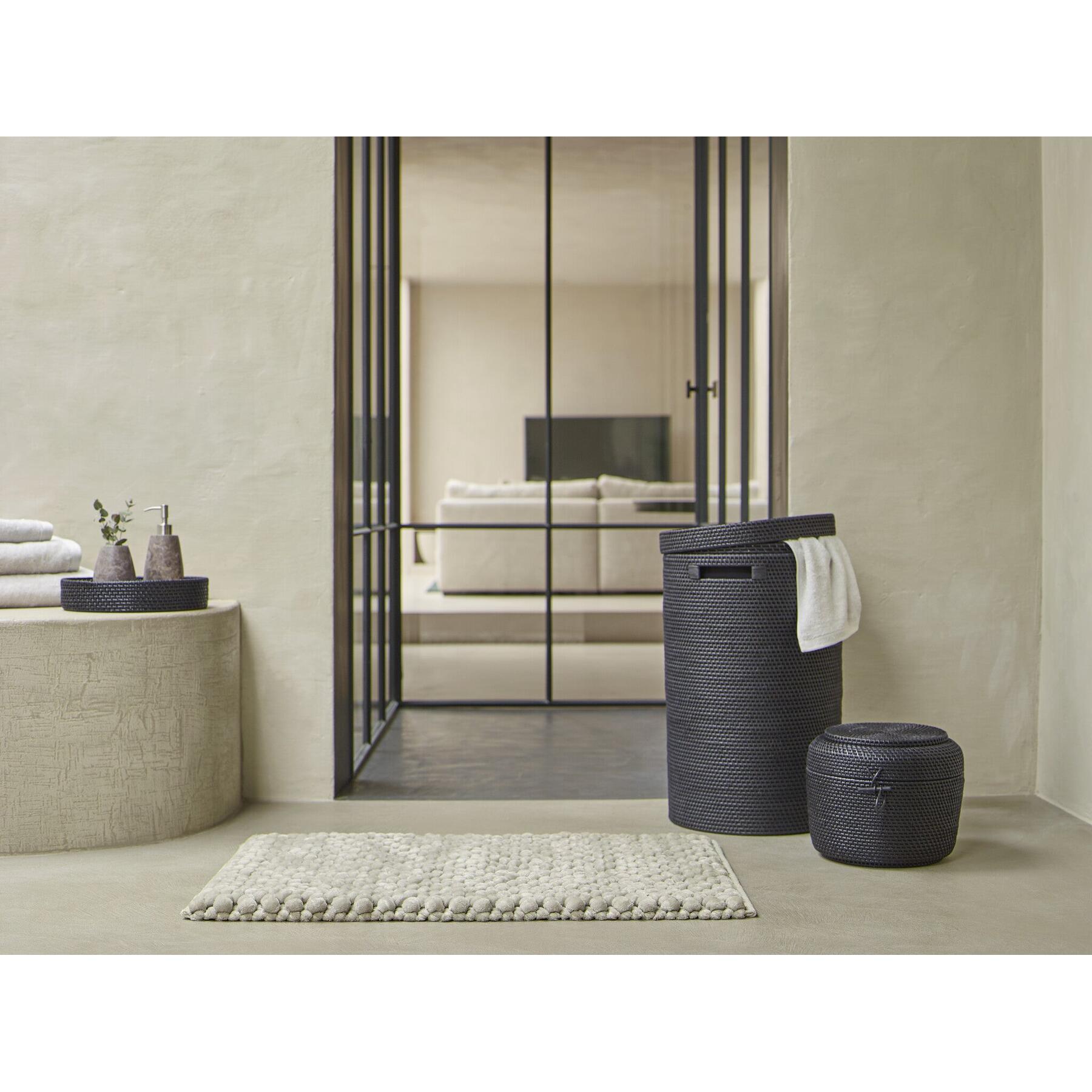 Cino Wasmand Met Deksel | Zwart | Hout
