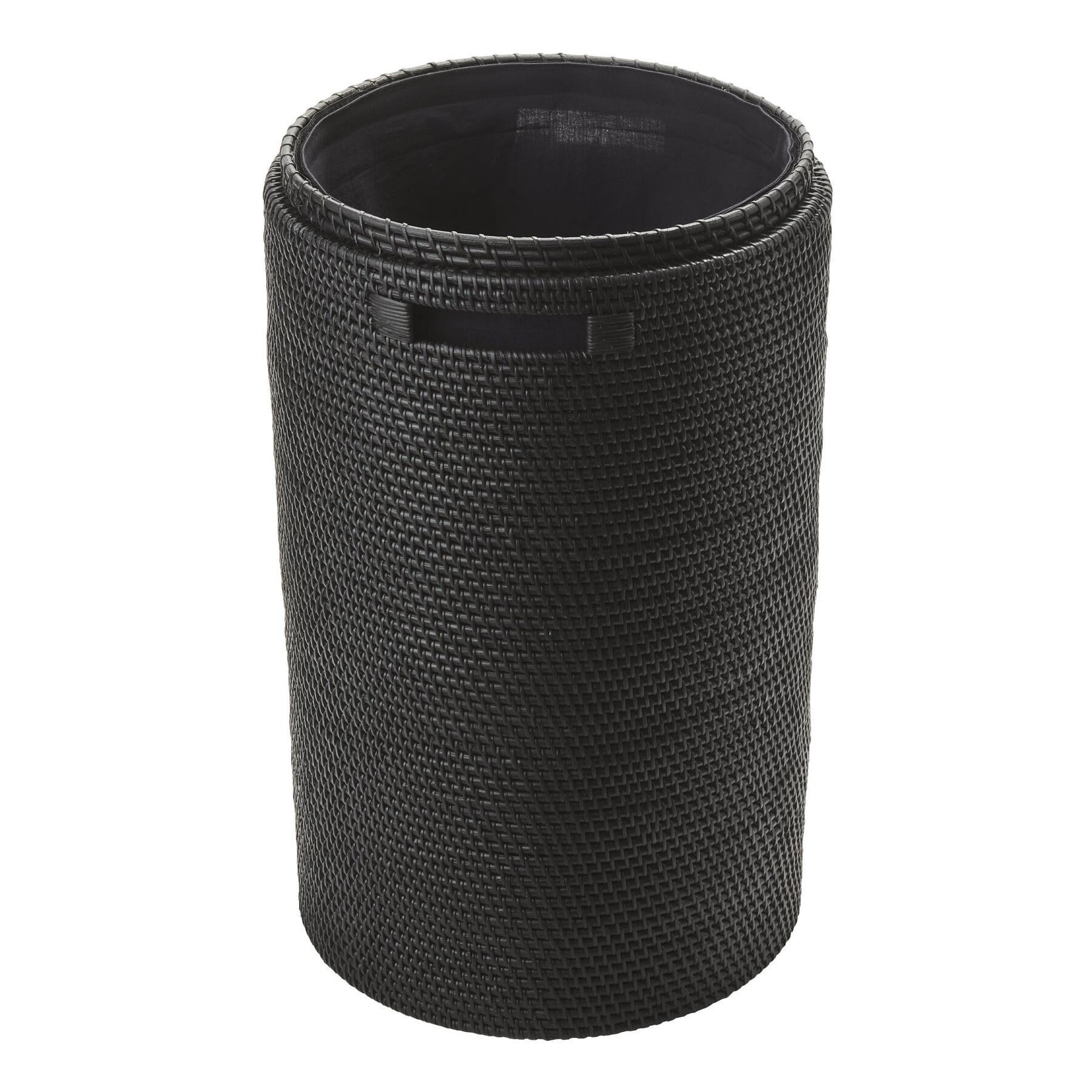 Cino Wasmand Met Deksel | Zwart | Hout