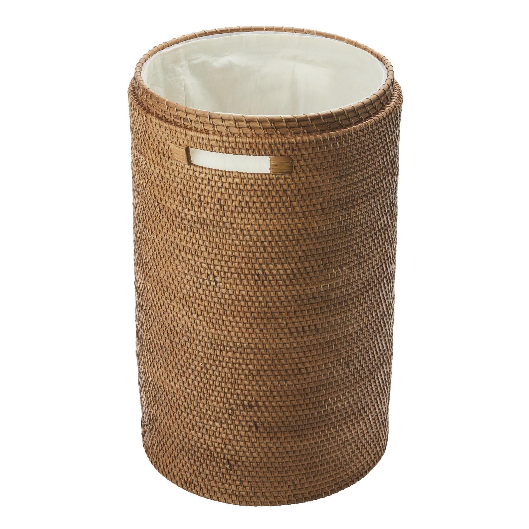 Cino Wasmand Met Deksel Ginger | Bruin | Rotan