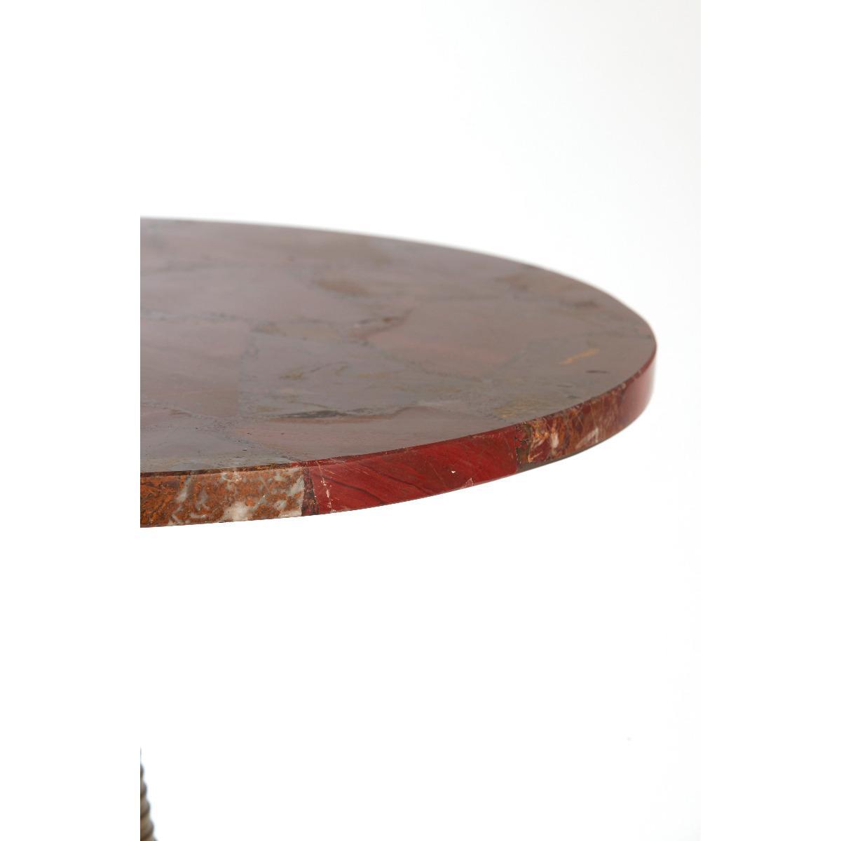 Light&living Bijzettafel Ø45x48 cm BAHIA rood agaat+antiek brons