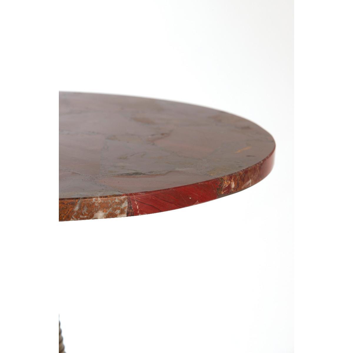 Light&living Bijzettafel Ø52x59 cm BAHIA rood agaat+antiek brons