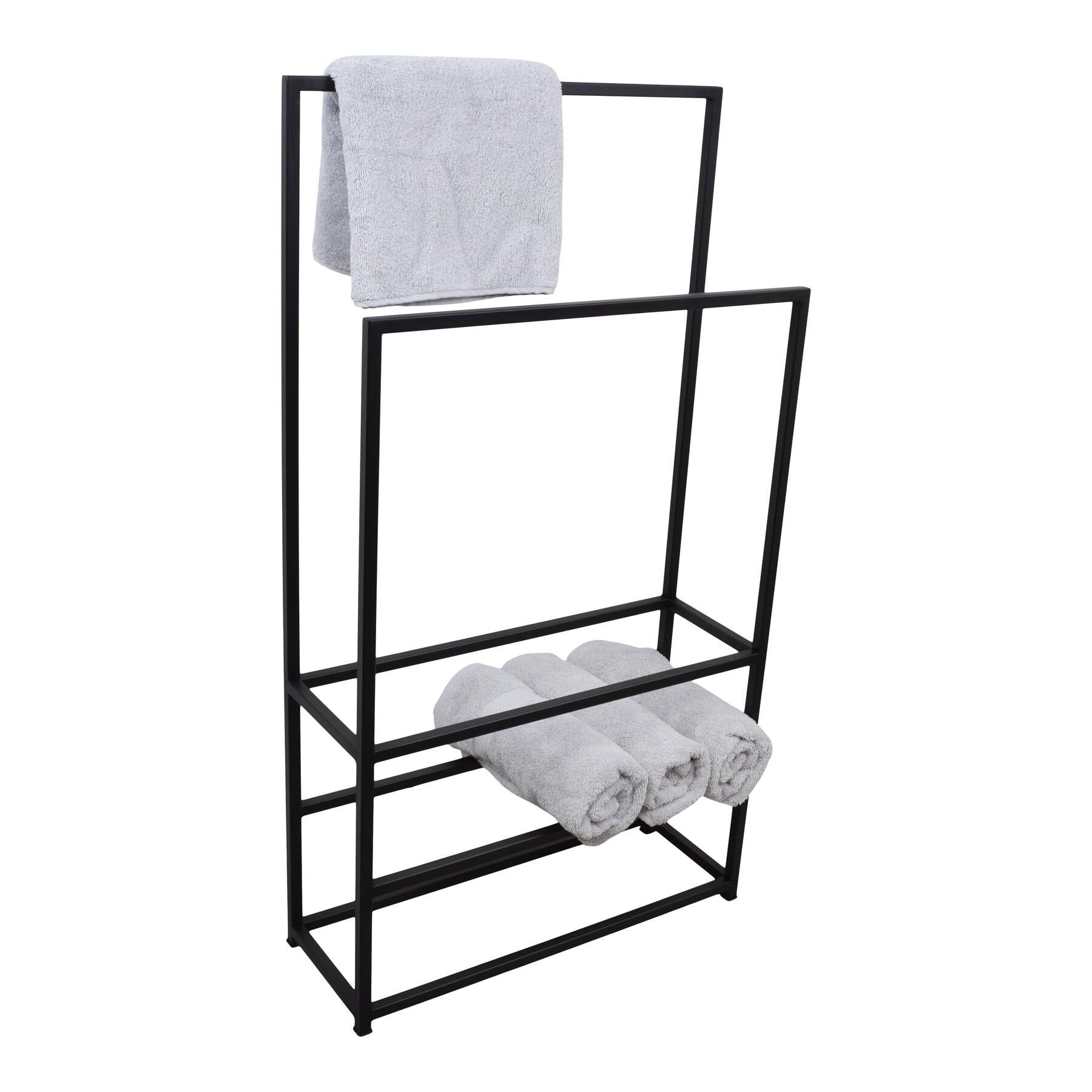 LOFT42 Moca Handdoekenrek - Dressboy - 2 roedes - Zwart - Metaal