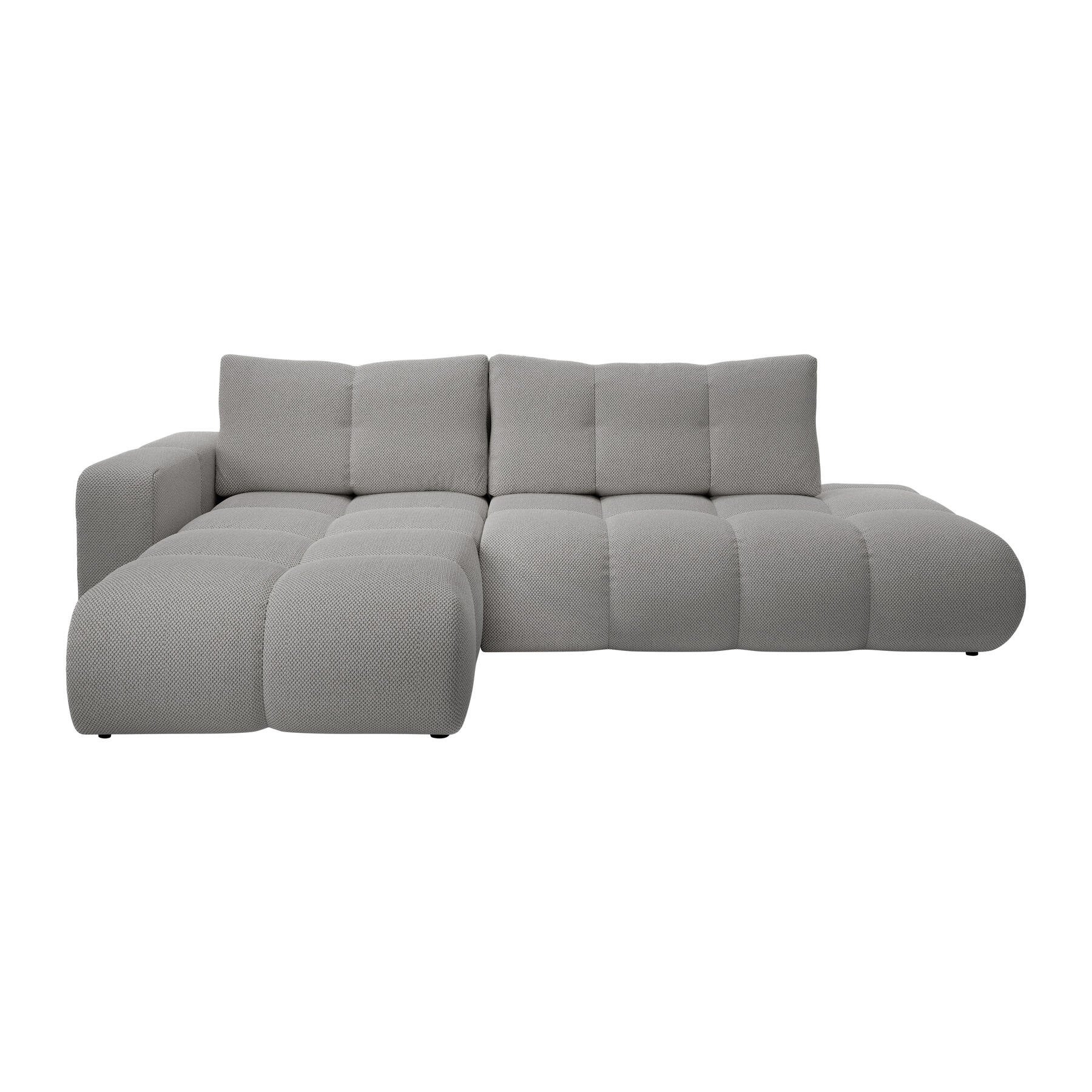 by fonQ Charme Hoekbank Links met Slaapfunctie - Chenille - Grijs
