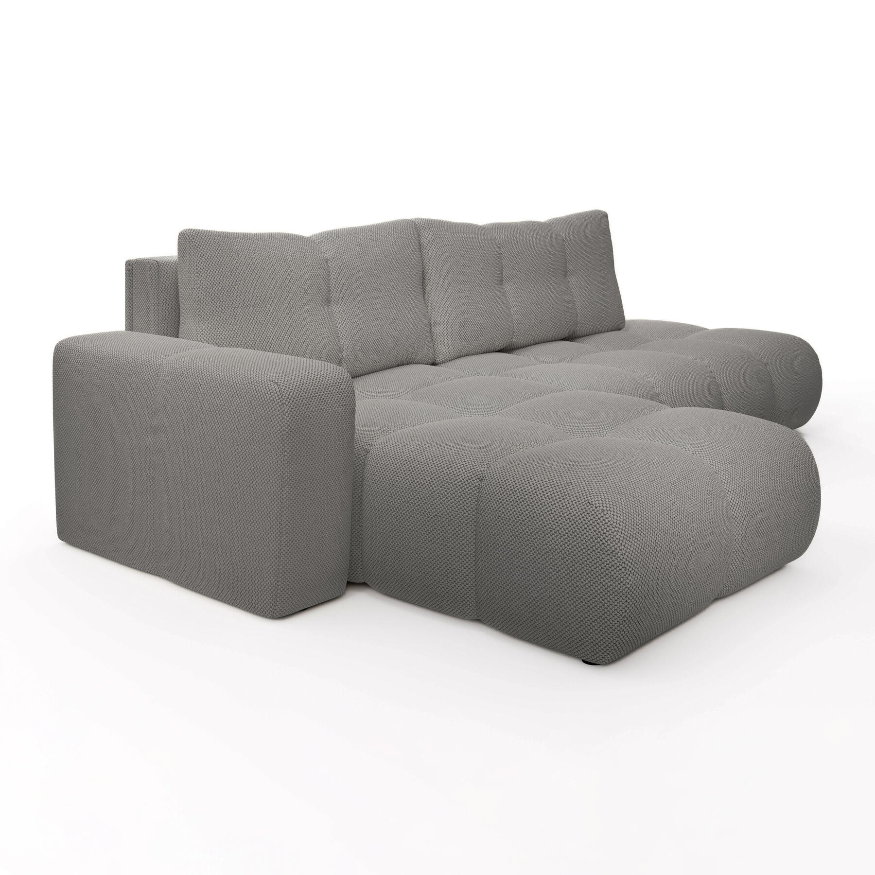 by fonQ Charme Hoekbank Links met Slaapfunctie - Chenille - Grijs