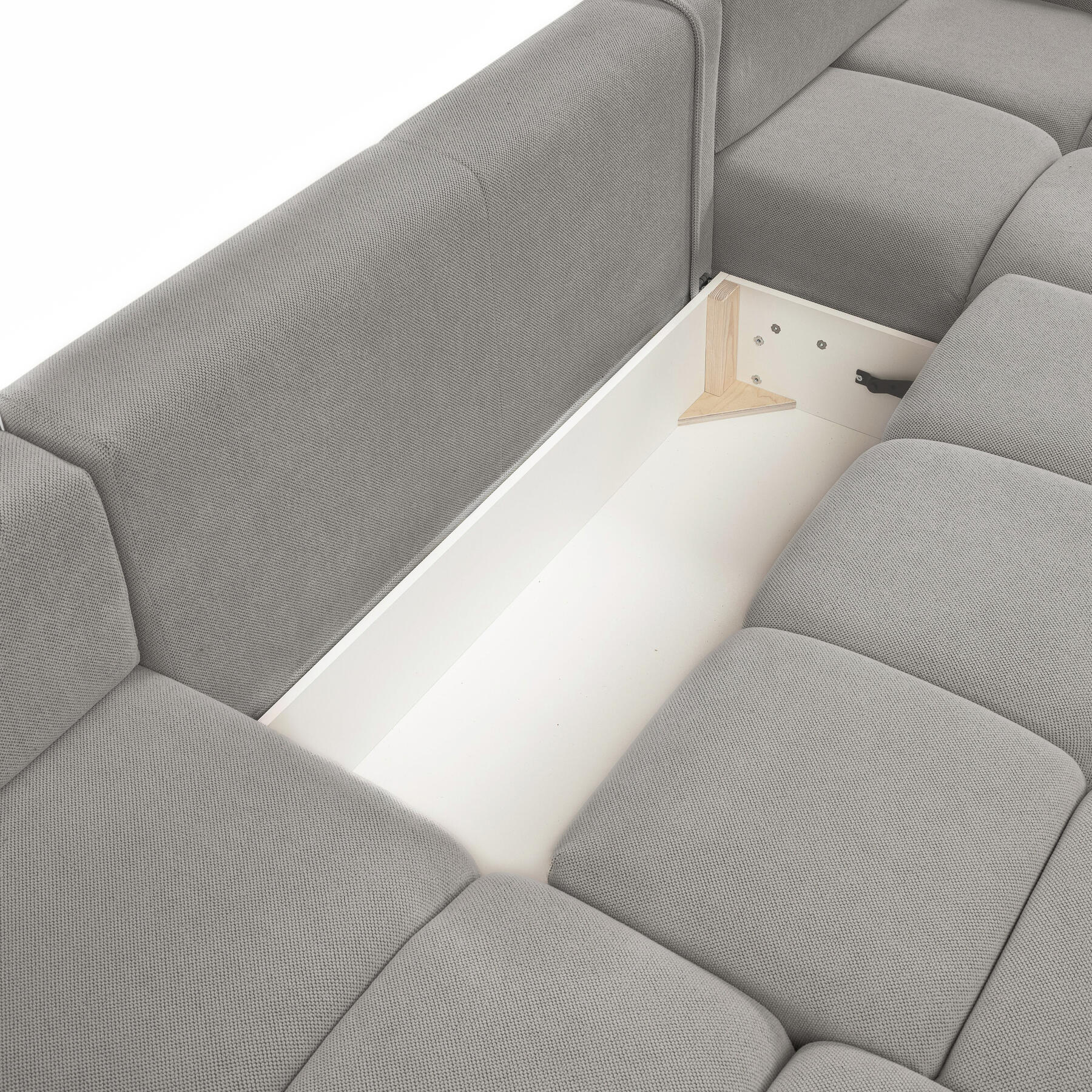 by fonQ Charme U-bank met Slaapfunctie  - Chenille - Grijs