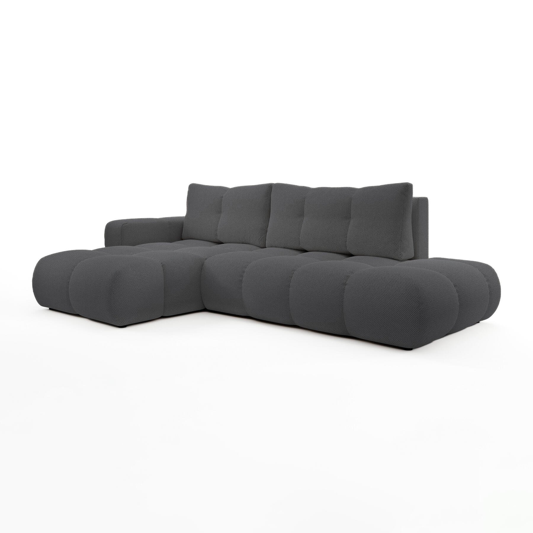 by fonQ Charme Hoekbank Links met Slaapfunctie - Chenille - Antraciet