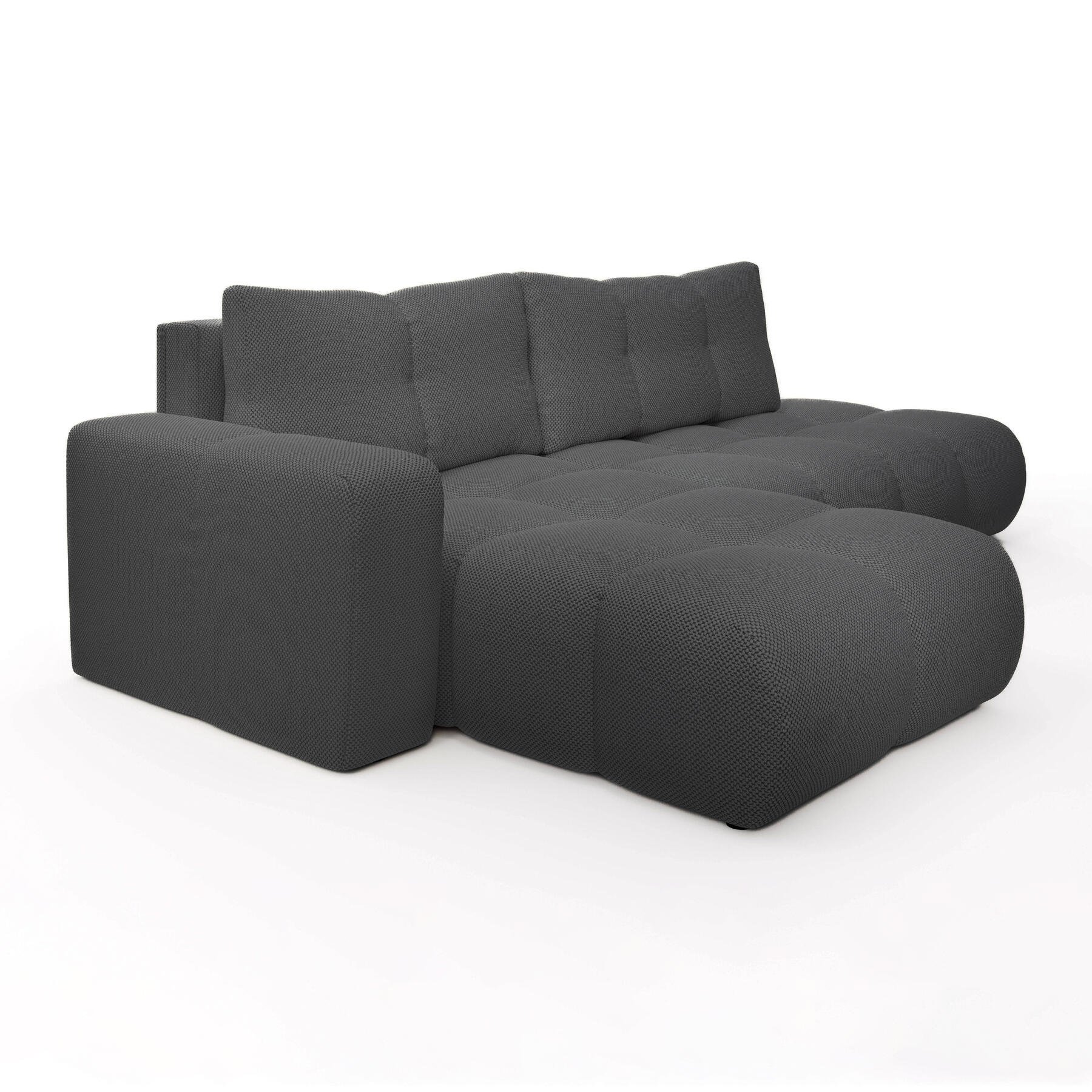 by fonQ Charme Hoekbank Links met Slaapfunctie - Chenille - Antraciet