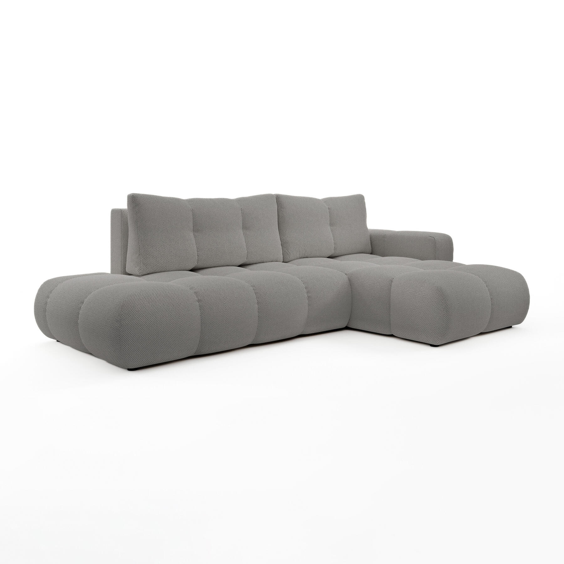by fonQ Charme Hoekbank Rechts met Slaapfunctie - Chenille - Grijs