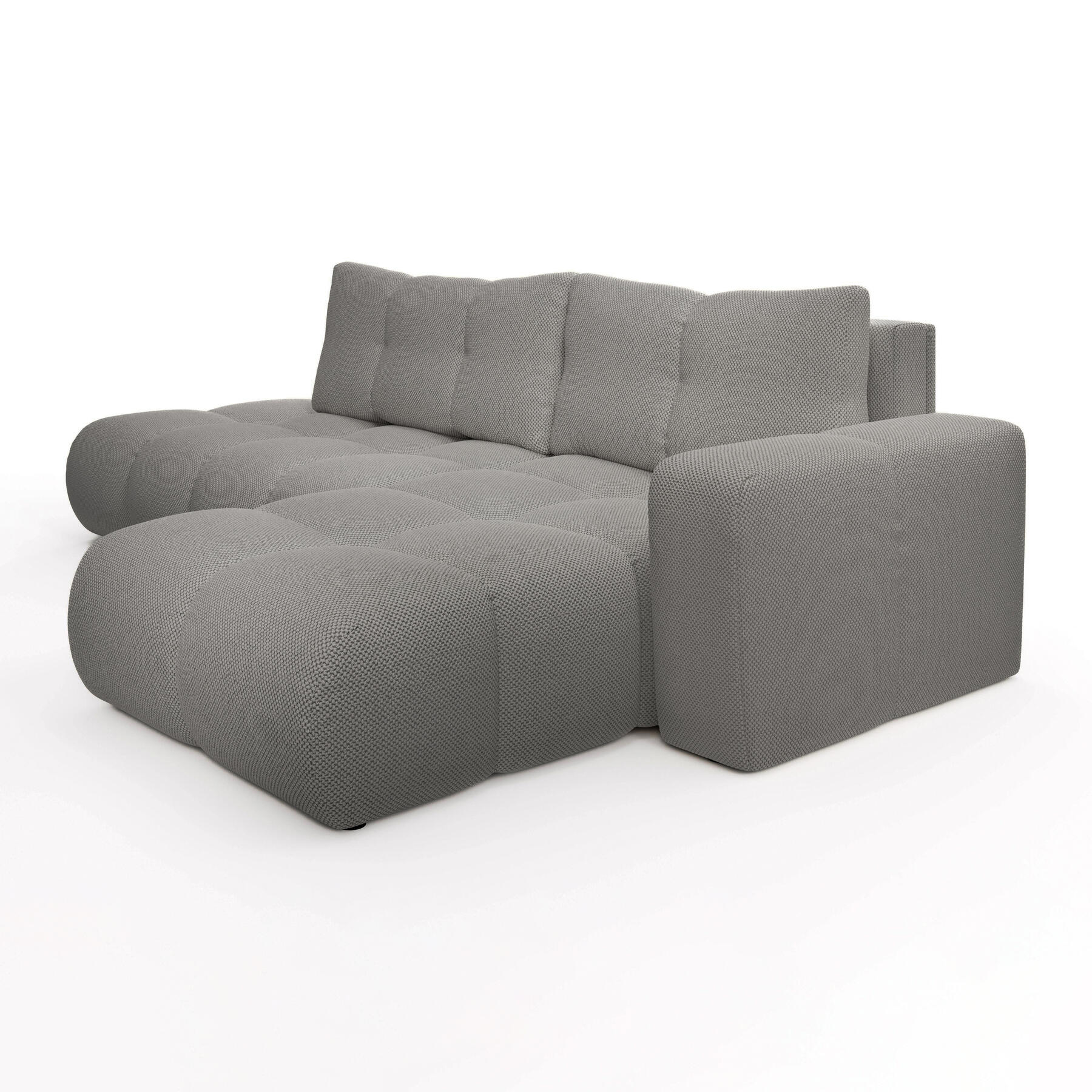by fonQ Charme Hoekbank Rechts met Slaapfunctie - Chenille - Grijs