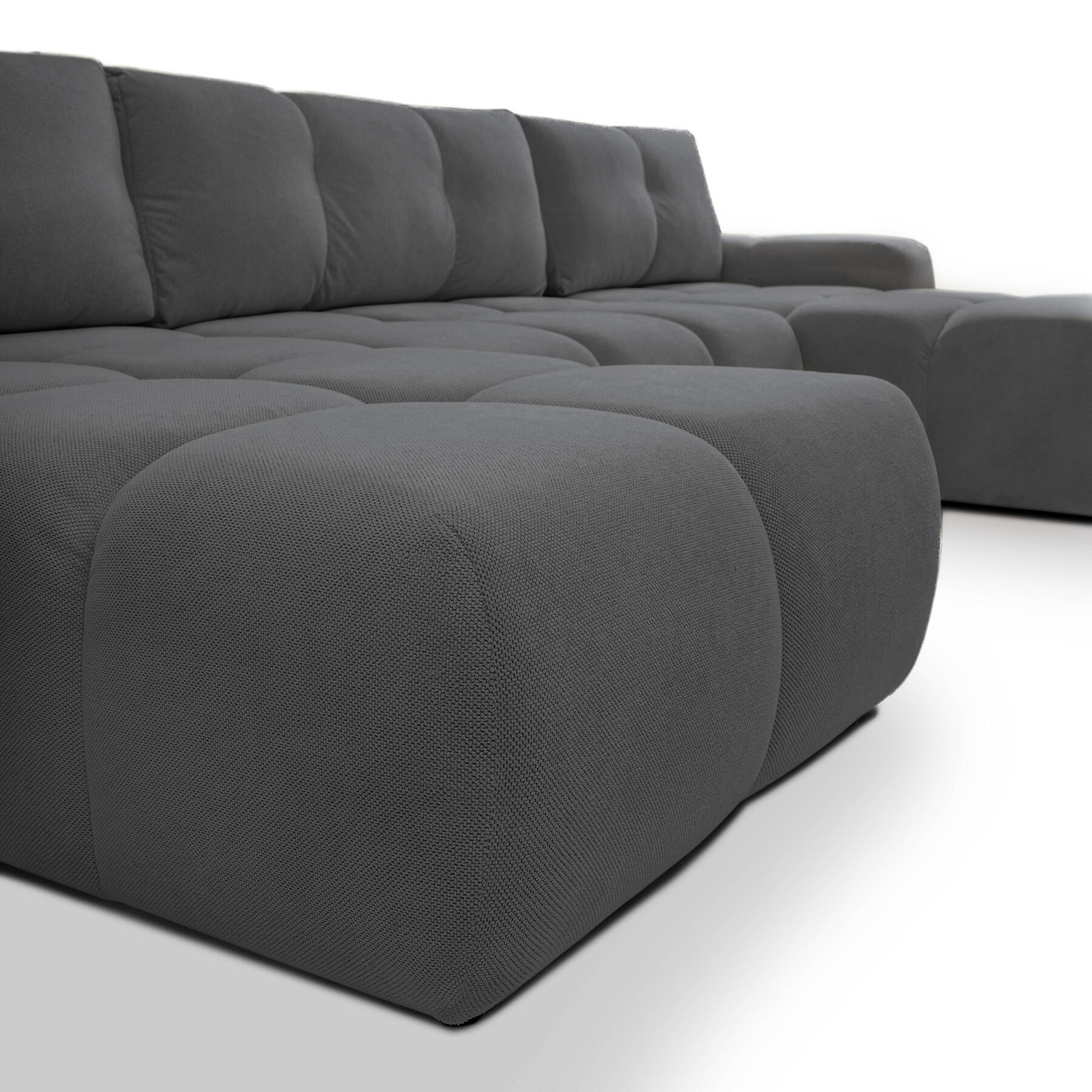 by fonQ Charme U-bank met Slaapfunctie  - Chenille - Antraciet