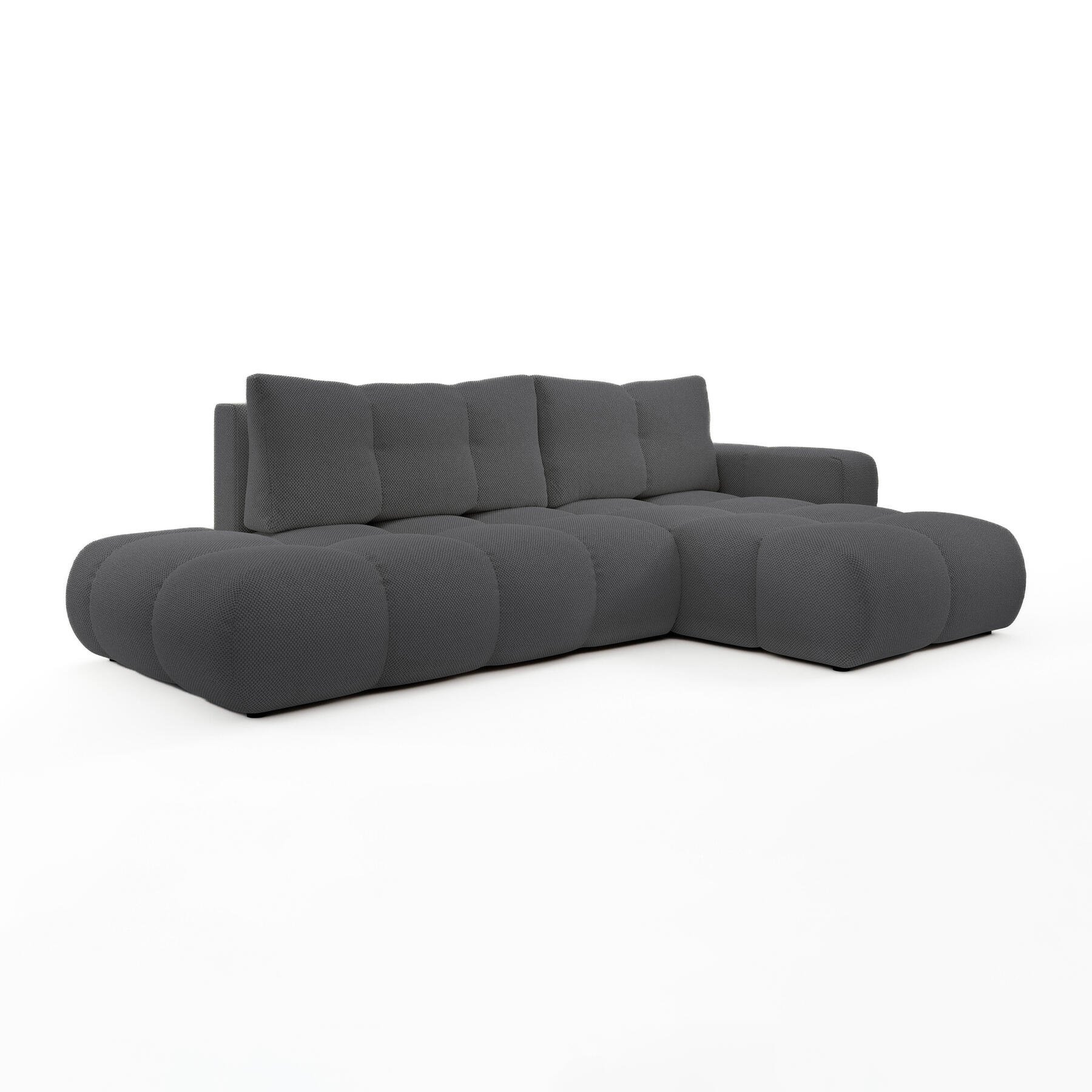 by fonQ Charme Hoekbank Rechts met Slaapfunctie - Chenille - Antraciet