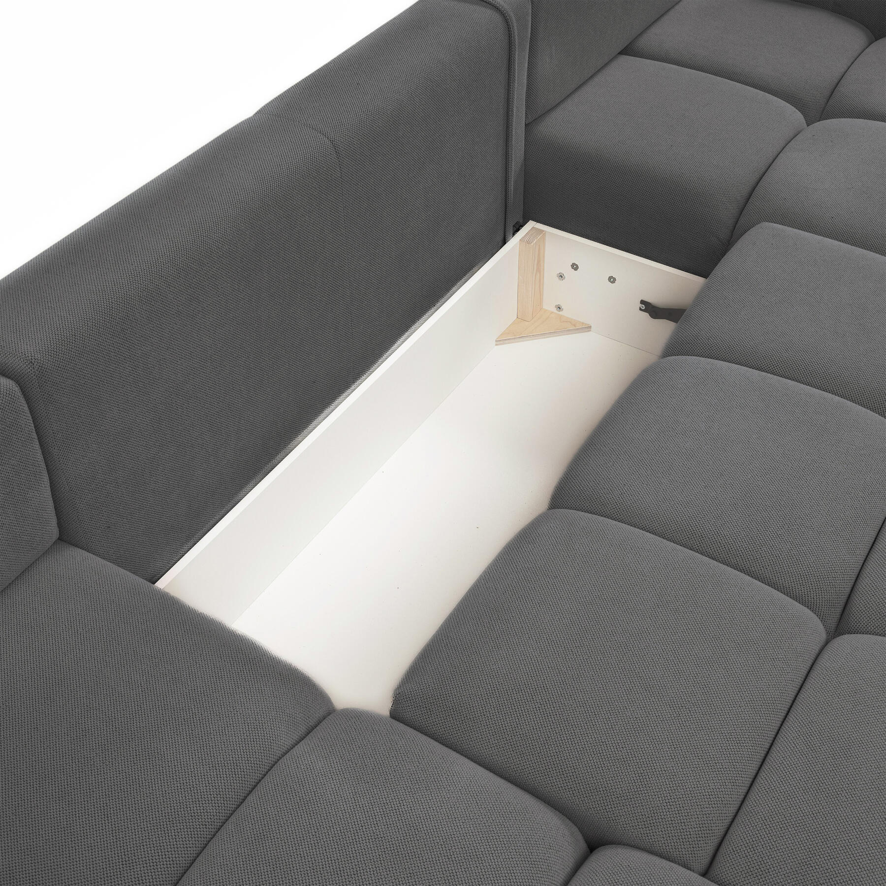 by fonQ Charme U-bank met Slaapfunctie  - Chenille - Antraciet
