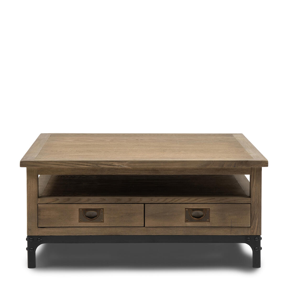 Riviera Maison Bijzettafel Bruin - The Hoxton Salontafel - Hout, ijzer