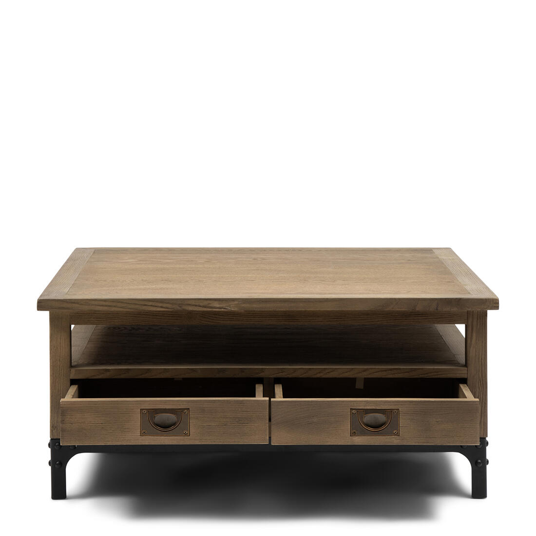Riviera Maison Bijzettafel Bruin - The Hoxton Salontafel - Hout, ijzer
