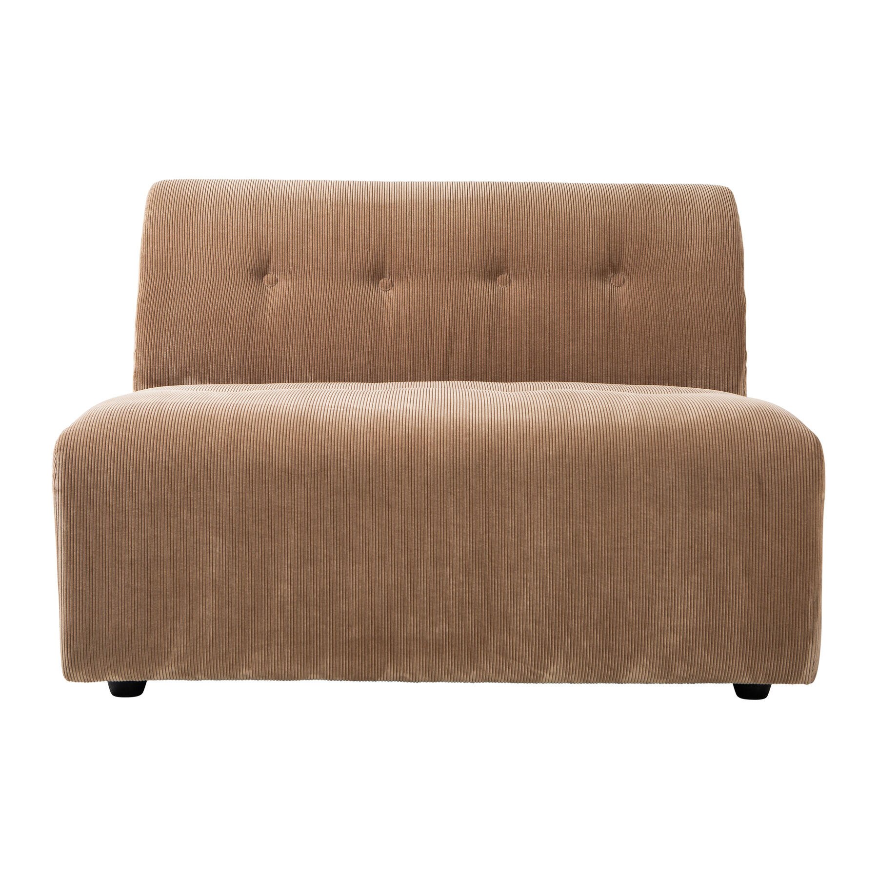 HKliving Vint Bank Element - 1,5-zitsbank Middenstuk - Corduroy Rib - Bruin