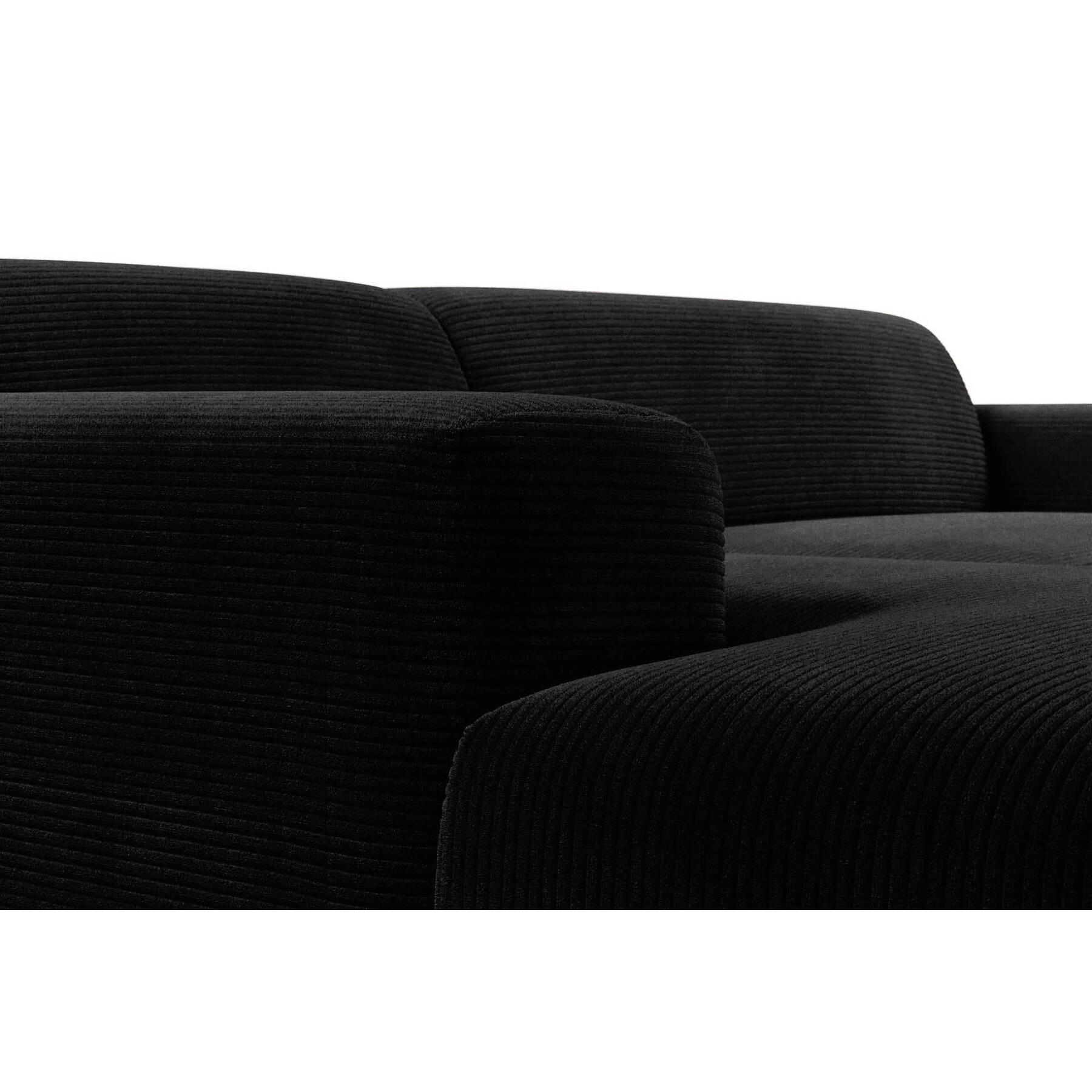 NADUVI Collection Nina Hoekbank Links - Ribstof - Zwart