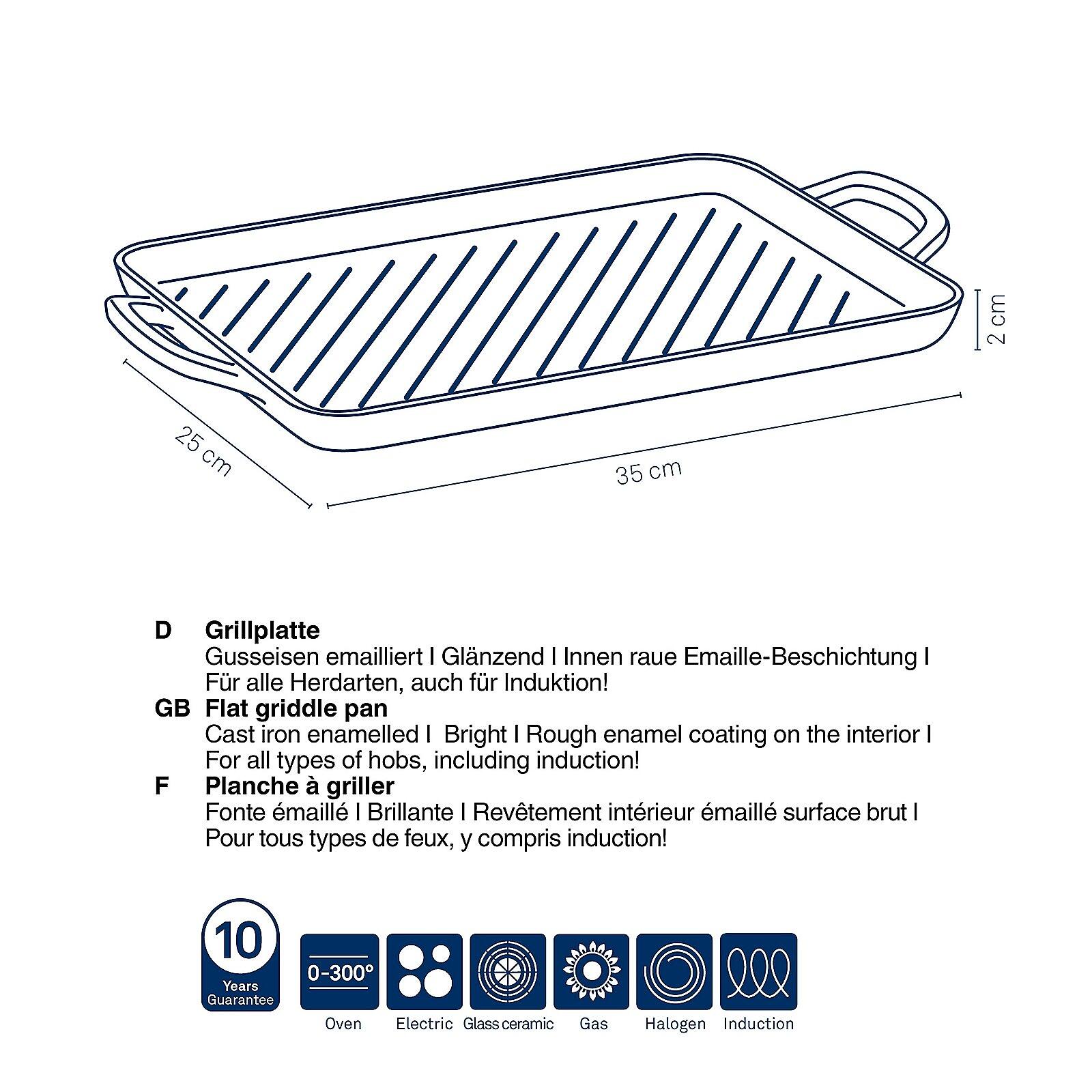 Kela - Grillplaat, Gietijzer, Zwart, 25 x 35 cm - Kela | Calido