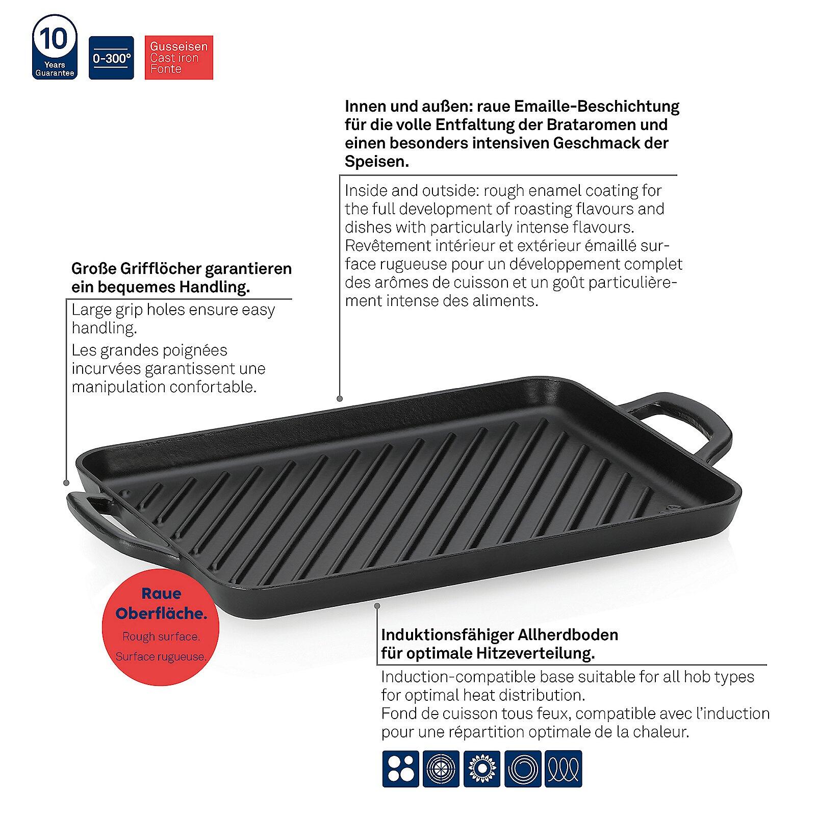 Kela - Grillplaat, Gietijzer, Zwart, 25 x 35 cm - Kela | Calido