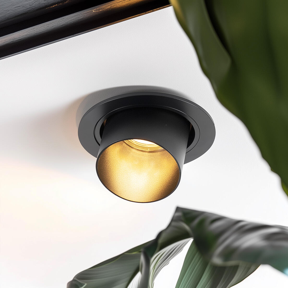 QAZQA Moderne inbouwspot zwart rond kantelbaar - Installa