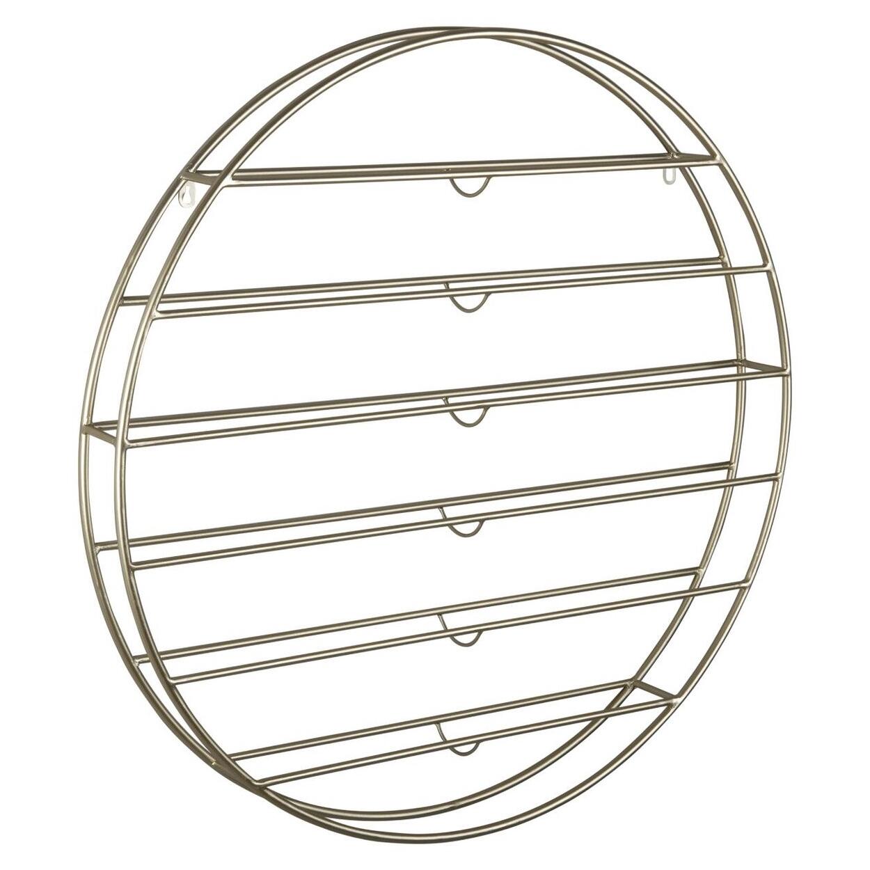 Vtw Living - Industrieel Wijnrek Rond - Goud - Metaal - 80 cm