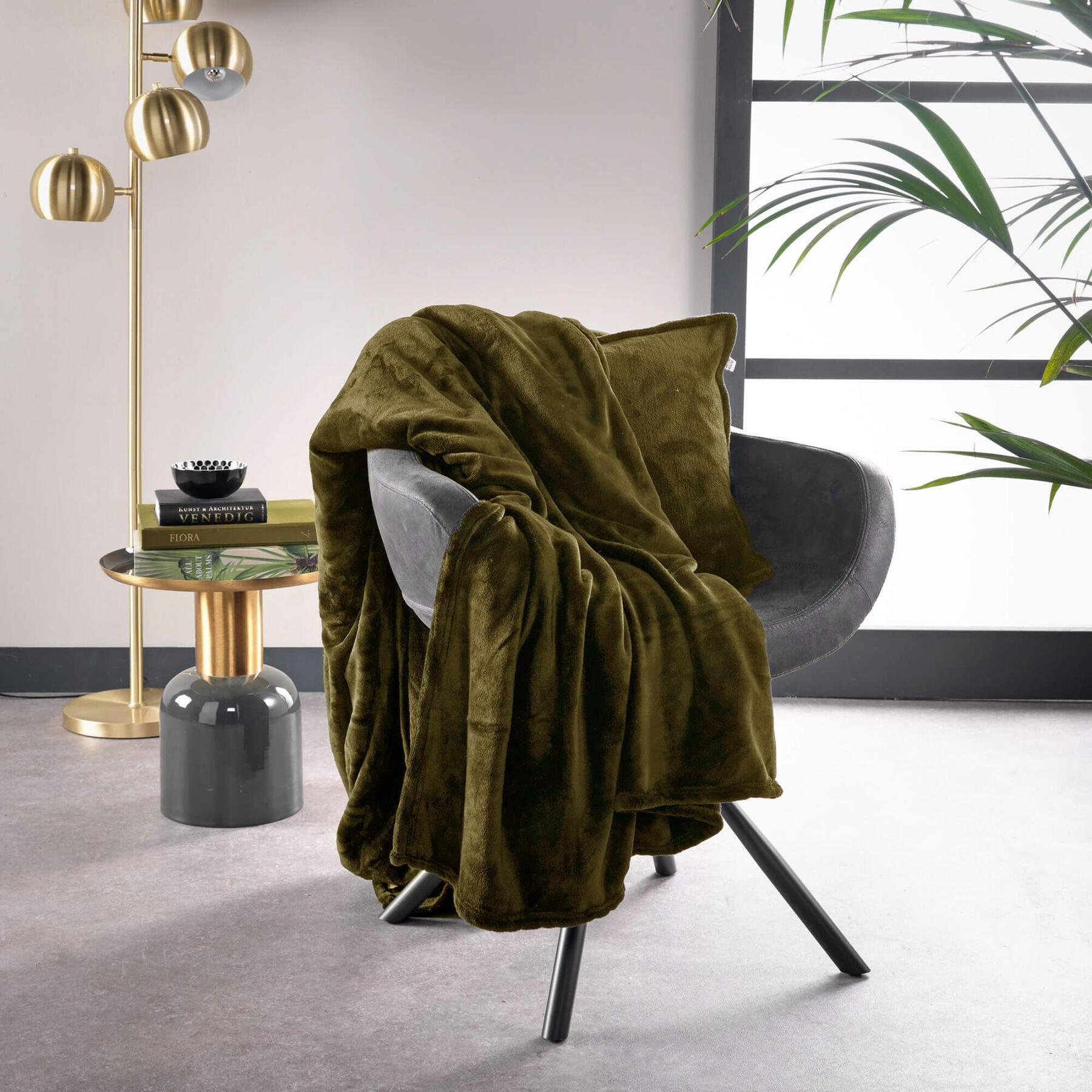 Dutch Decor plaid MARLEY - 150x200 cm Military Olive