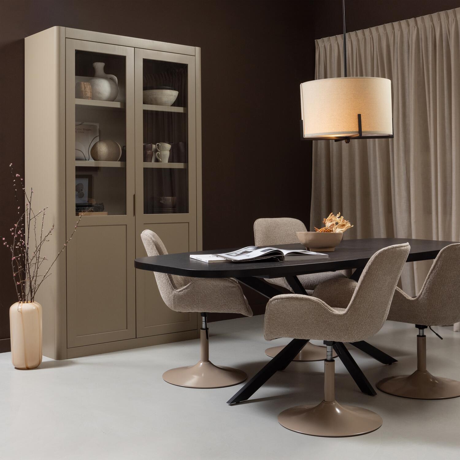 WOOOD Arros Eettafel Uitschuifbaar - Zwart - 75x180|220x90