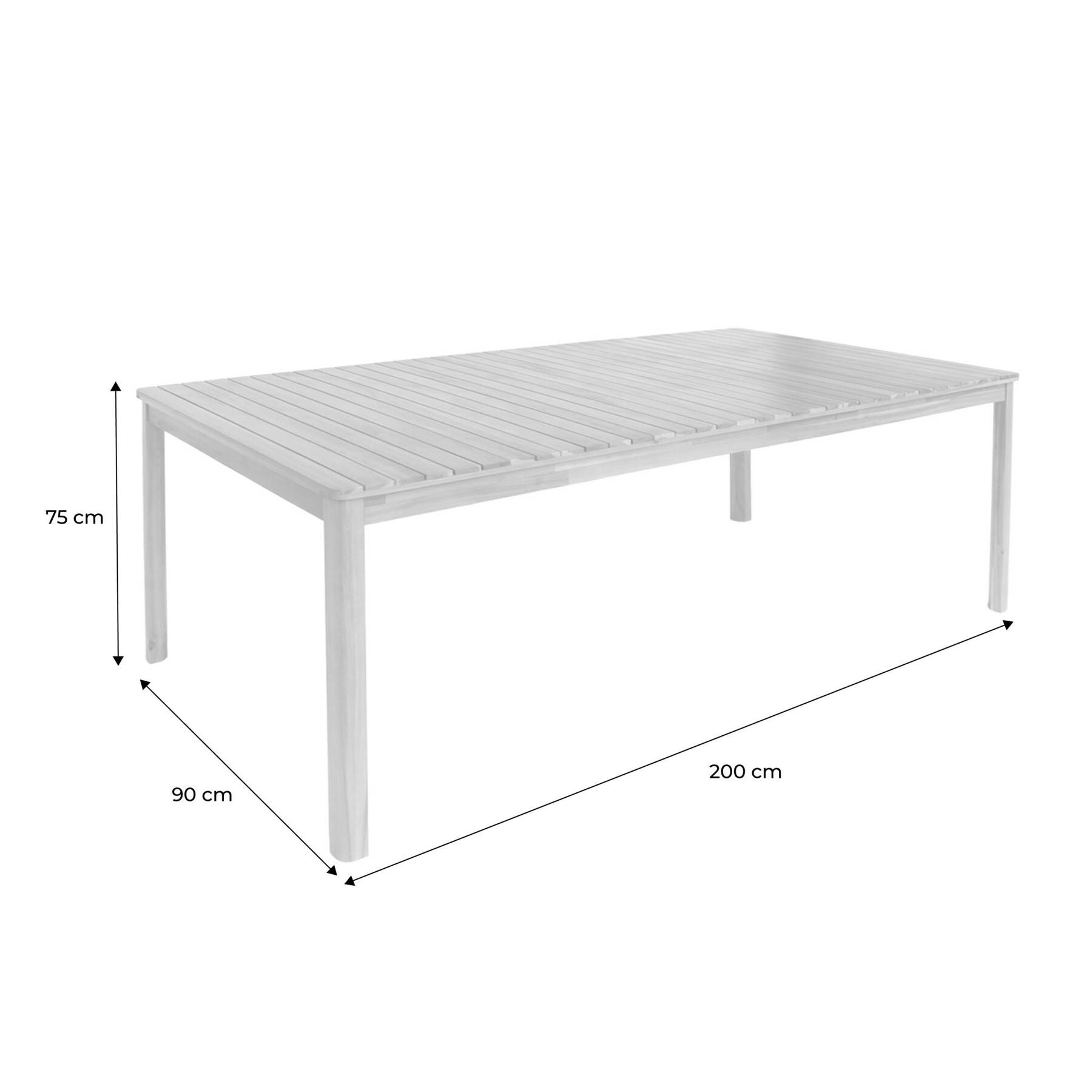 sweeek - Tuintafel van acacia met ronde hoeken, voor 8 personen