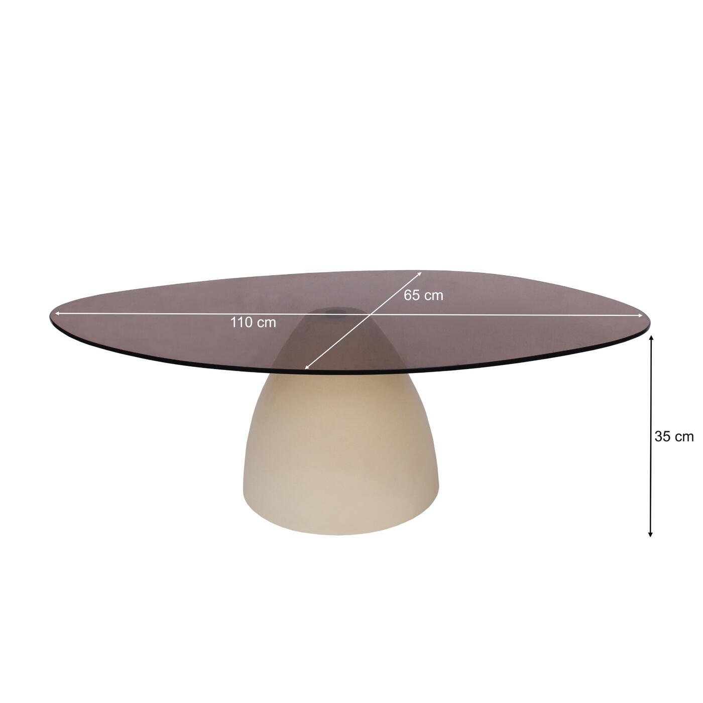 Livingfurn - Salontafel Brix Mylon Glas 110cm