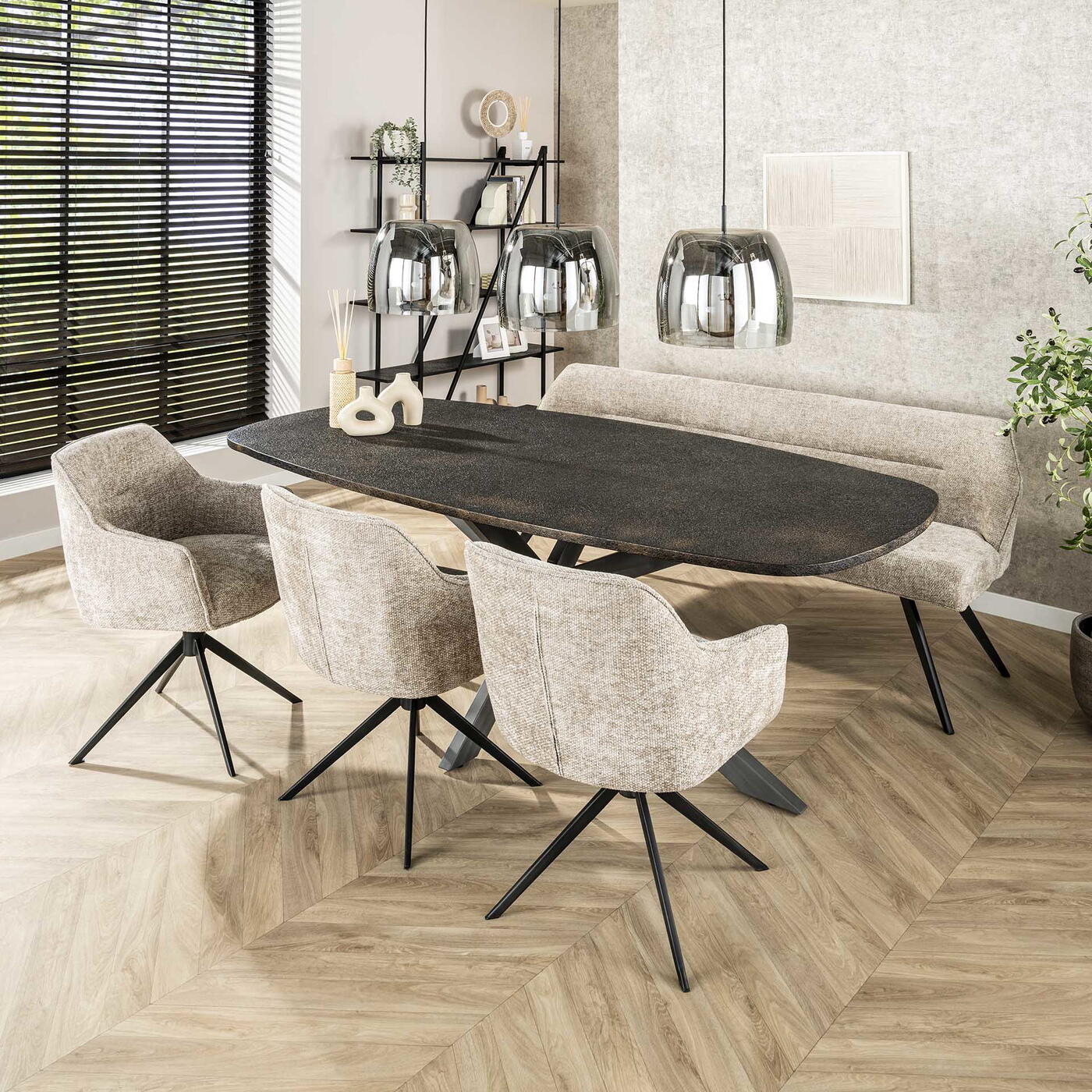 Giga Meubel - Eetkamerstoel Draaibaar Beige - Pull - Set van 2