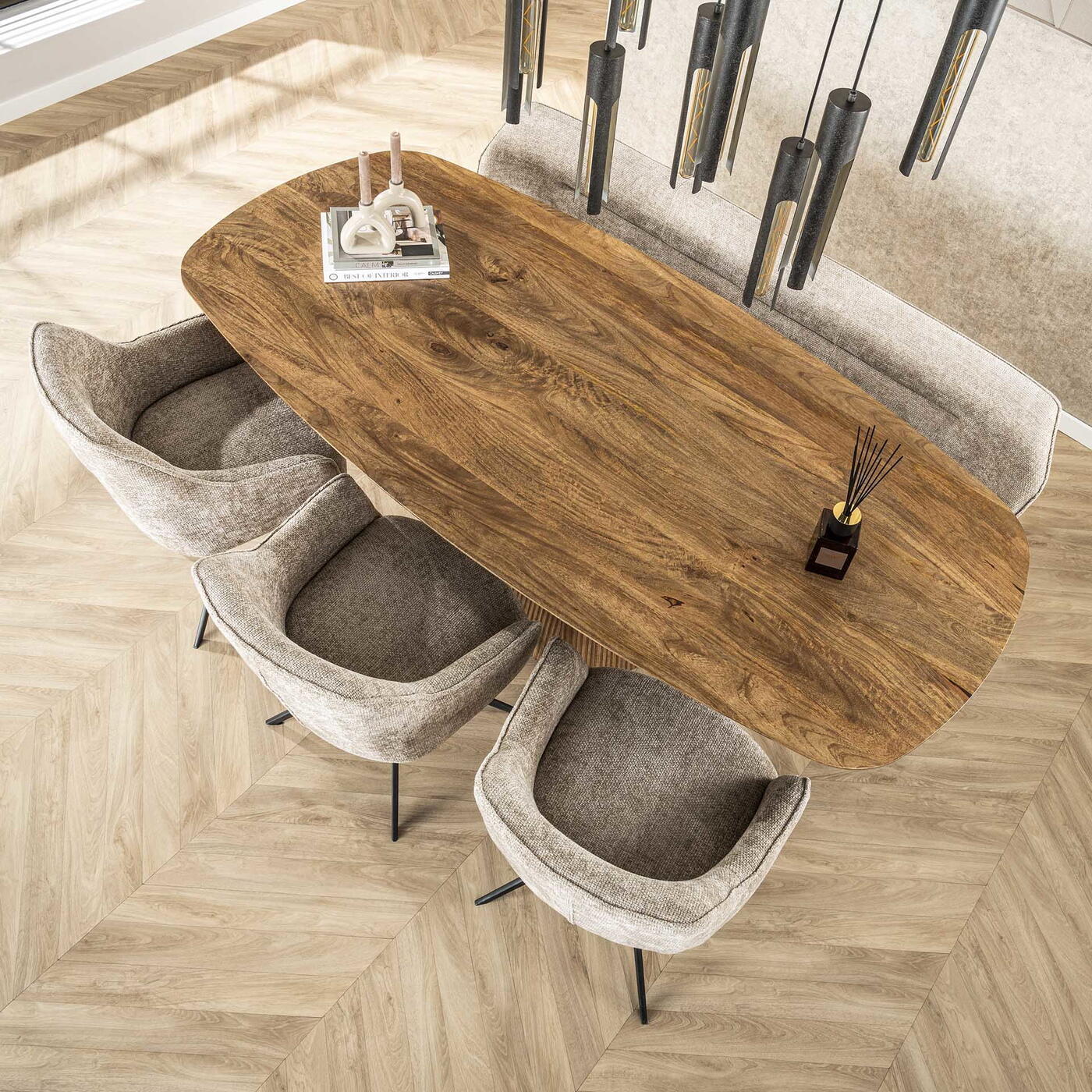 Giga Meubel - Eetkamerstoel Draaibaar Beige - Pull - Set van 2