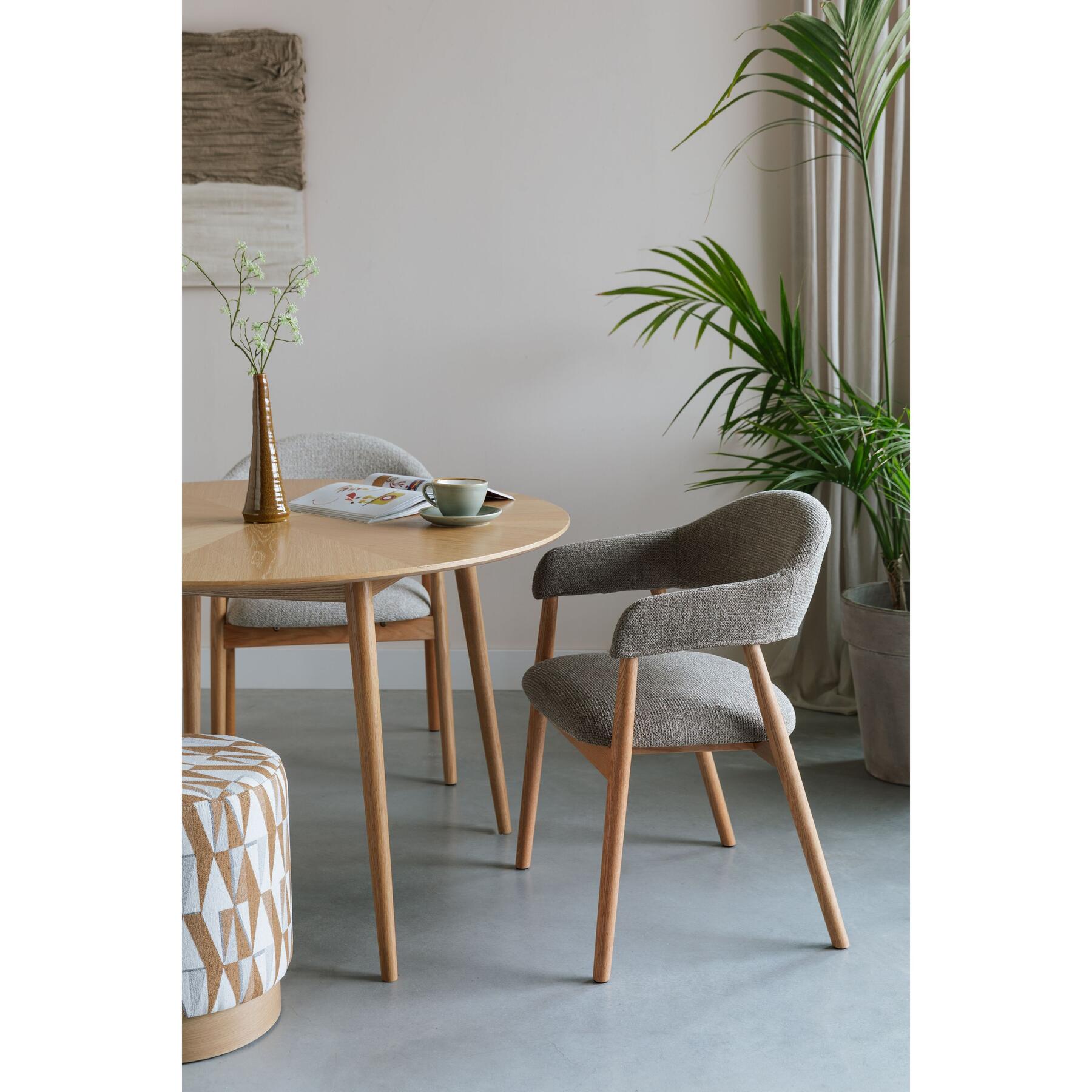 Housecraft Indy Eetkamerstoel Donker Bruin| Beige - Set van 2