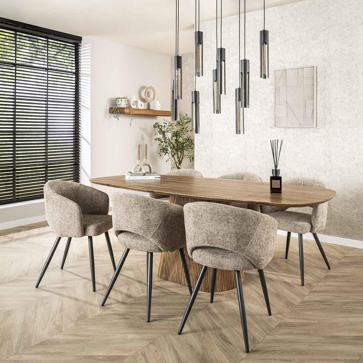 Giga Meubel - Eetkamerstoel Zand - 58x56x81cm - Salon Tissee