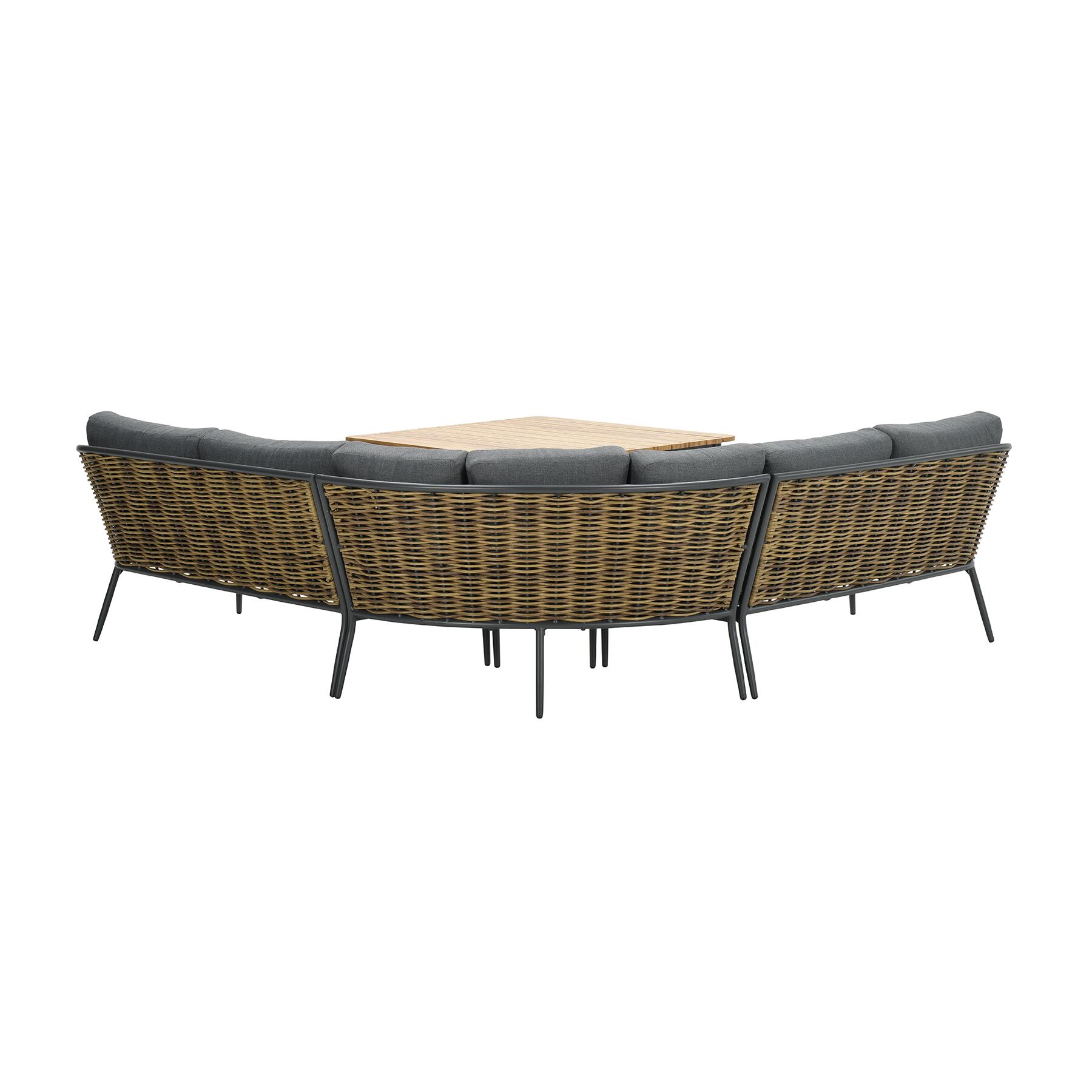 GI Bali loungeset (4-delig) - Naturel Rotan|Carbon Black